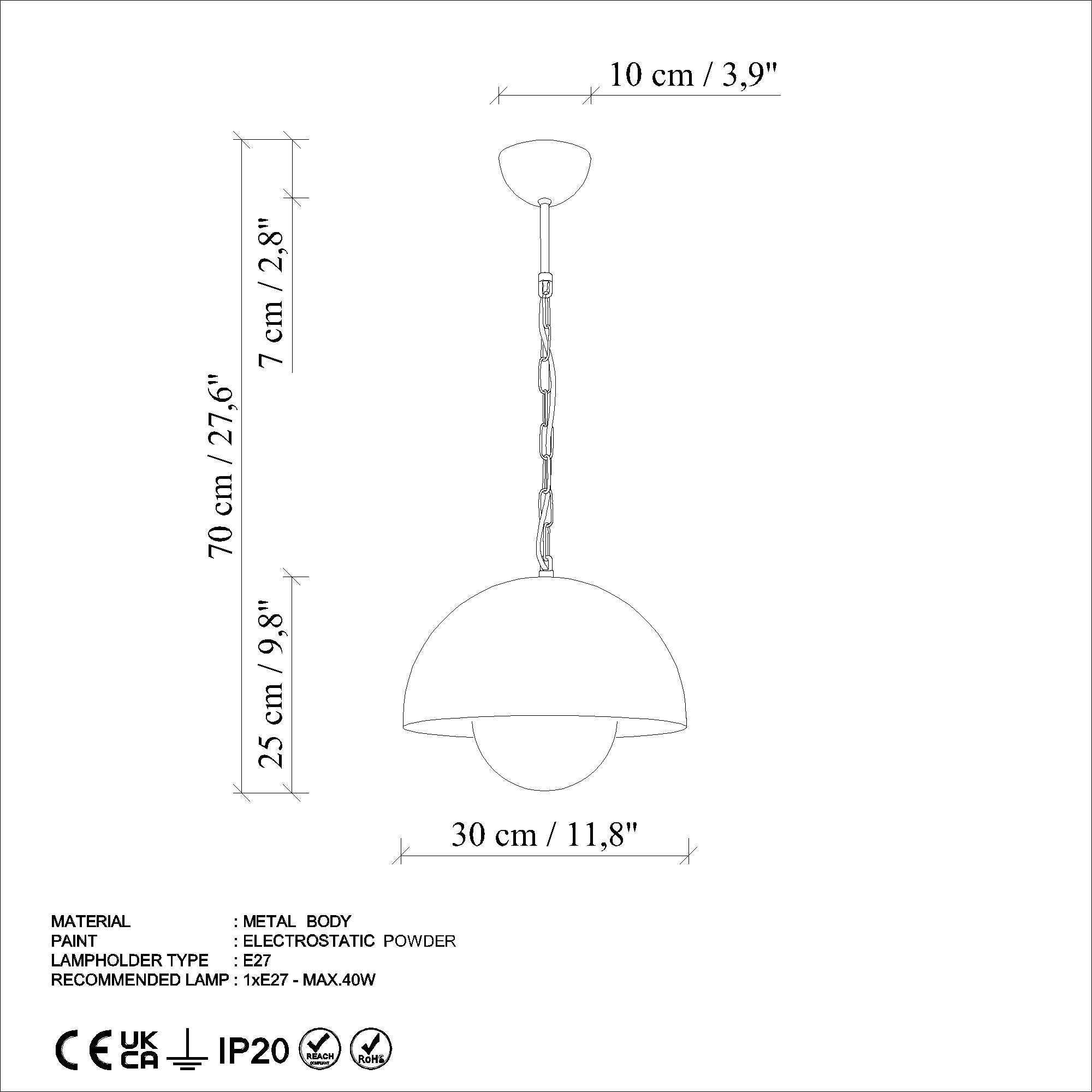 Kure 2676 - Orange in Orange präsentiert im Onlineshop von KAQTU Design AG. Pendelleuchte ist von Opviq