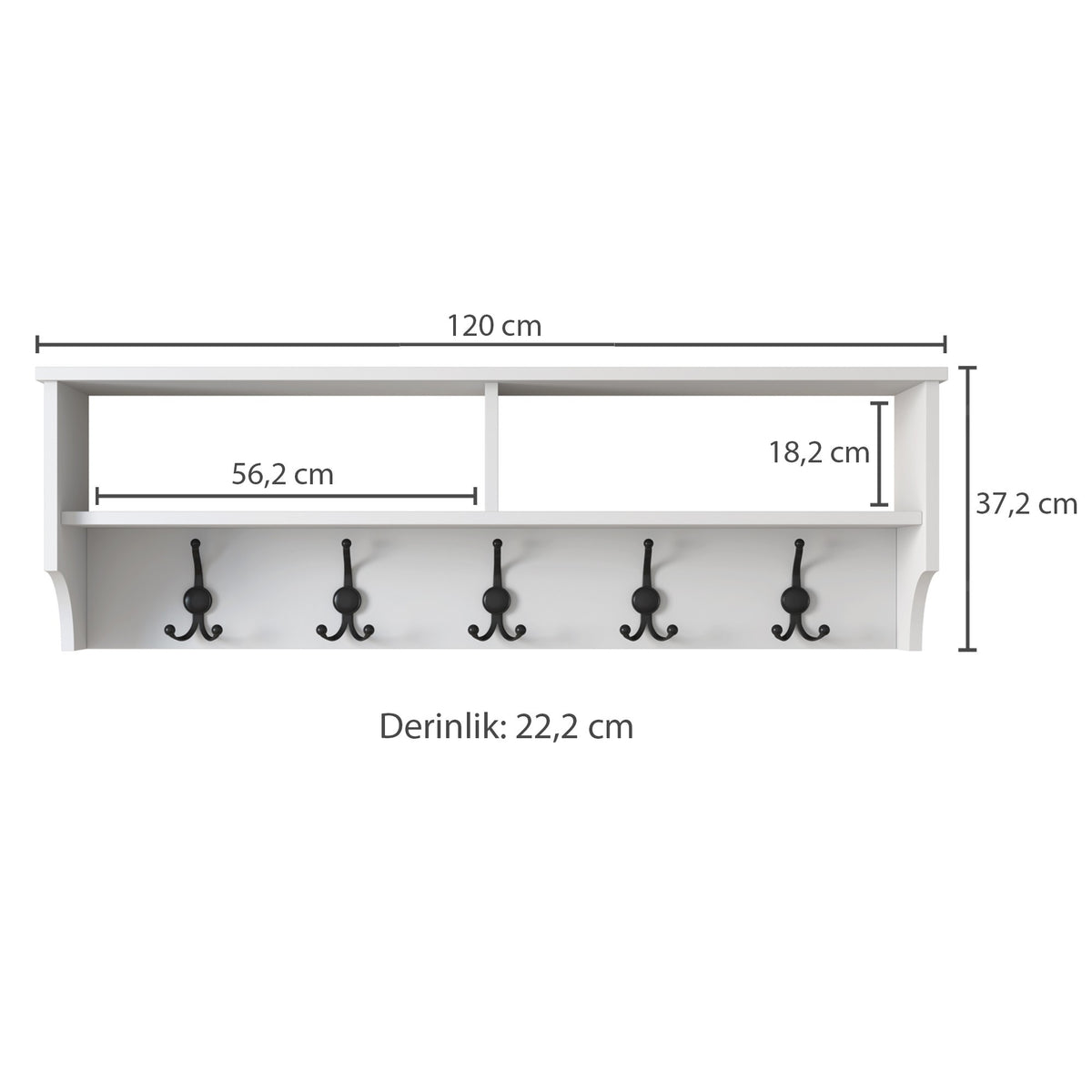P2 Garderobe - Weiss in Weiss präsentiert im Onlineshop von KAQTU Design AG. Kleiderhaken ist von Hanah Home