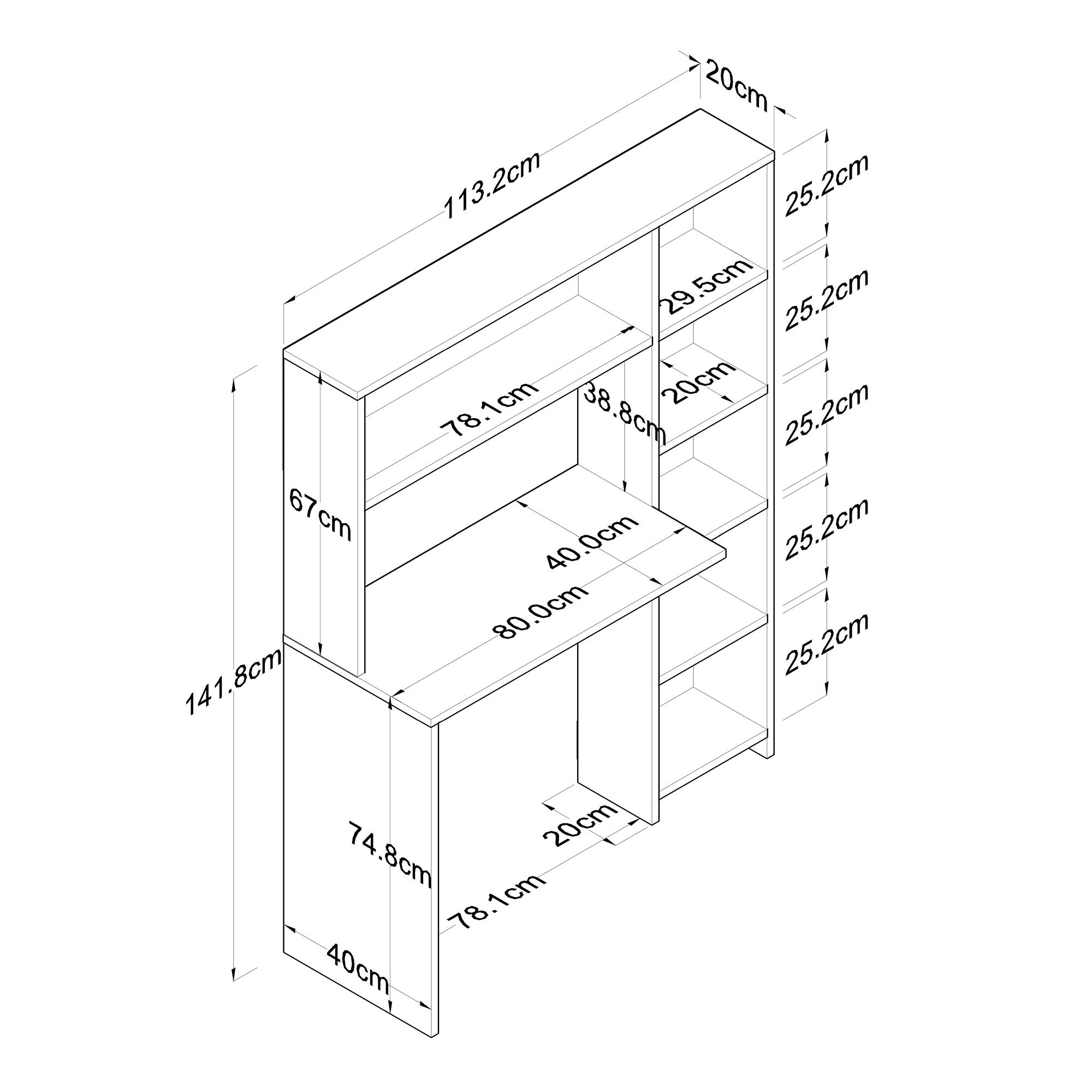 HA104 - 2025 in Eiche präsentiert im Onlineshop von KAQTU Design AG. Schreibtisch ist von Hanah Home