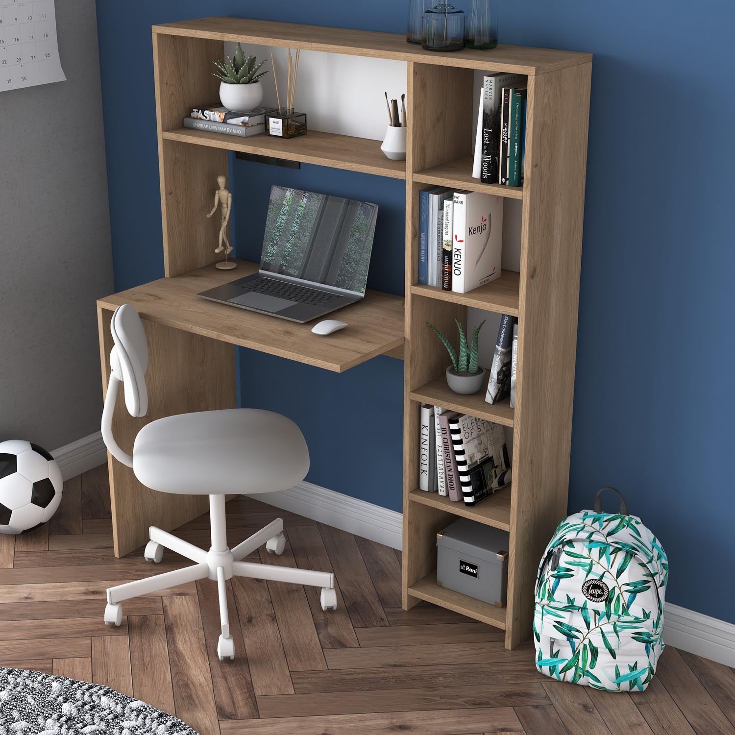 HA104 - 2025 in Eiche präsentiert im Onlineshop von KAQTU Design AG. Schreibtisch ist von Hanah Home