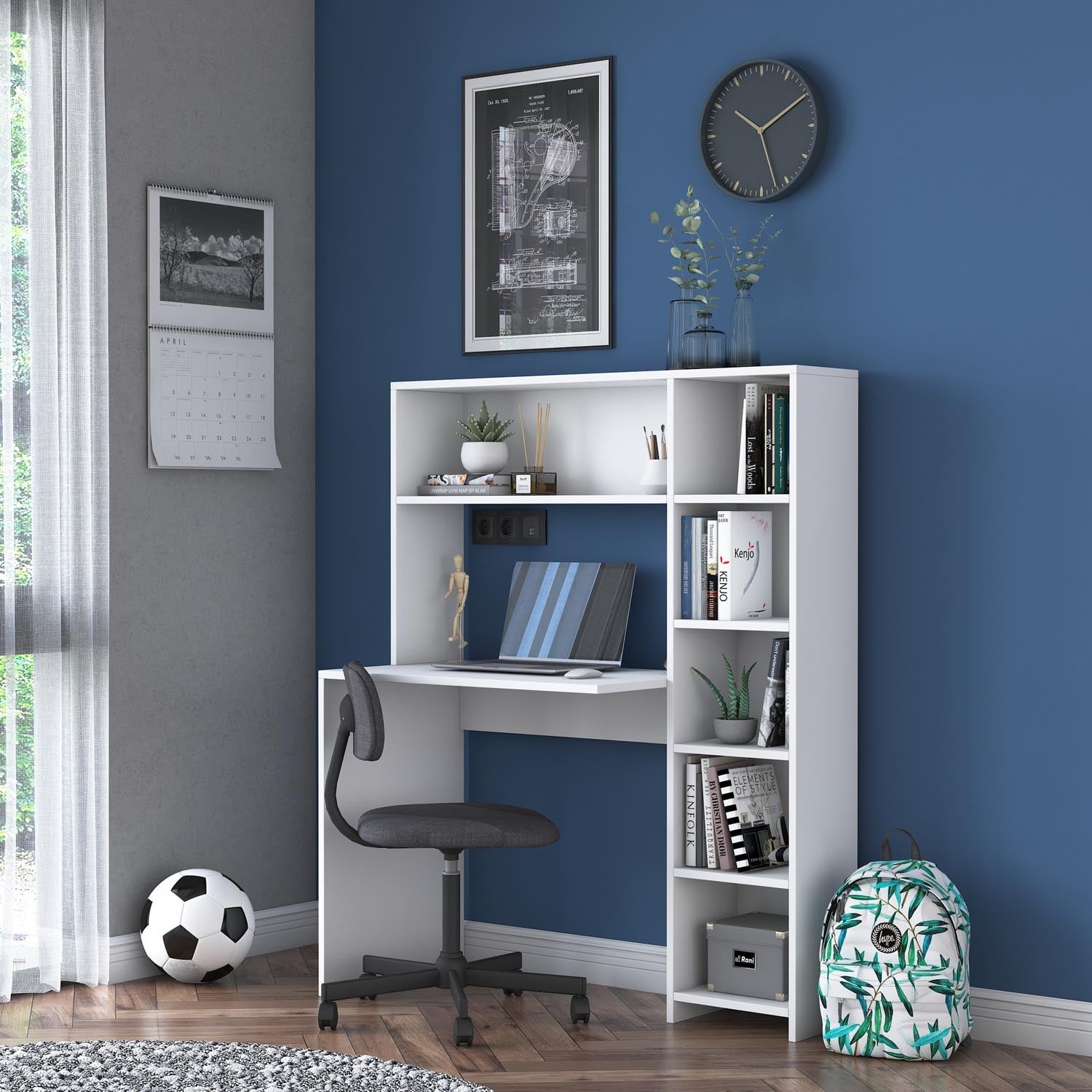 HA104 - 2063 in Weiss präsentiert im Onlineshop von KAQTU Design AG. Schreibtisch ist von Hanah Home