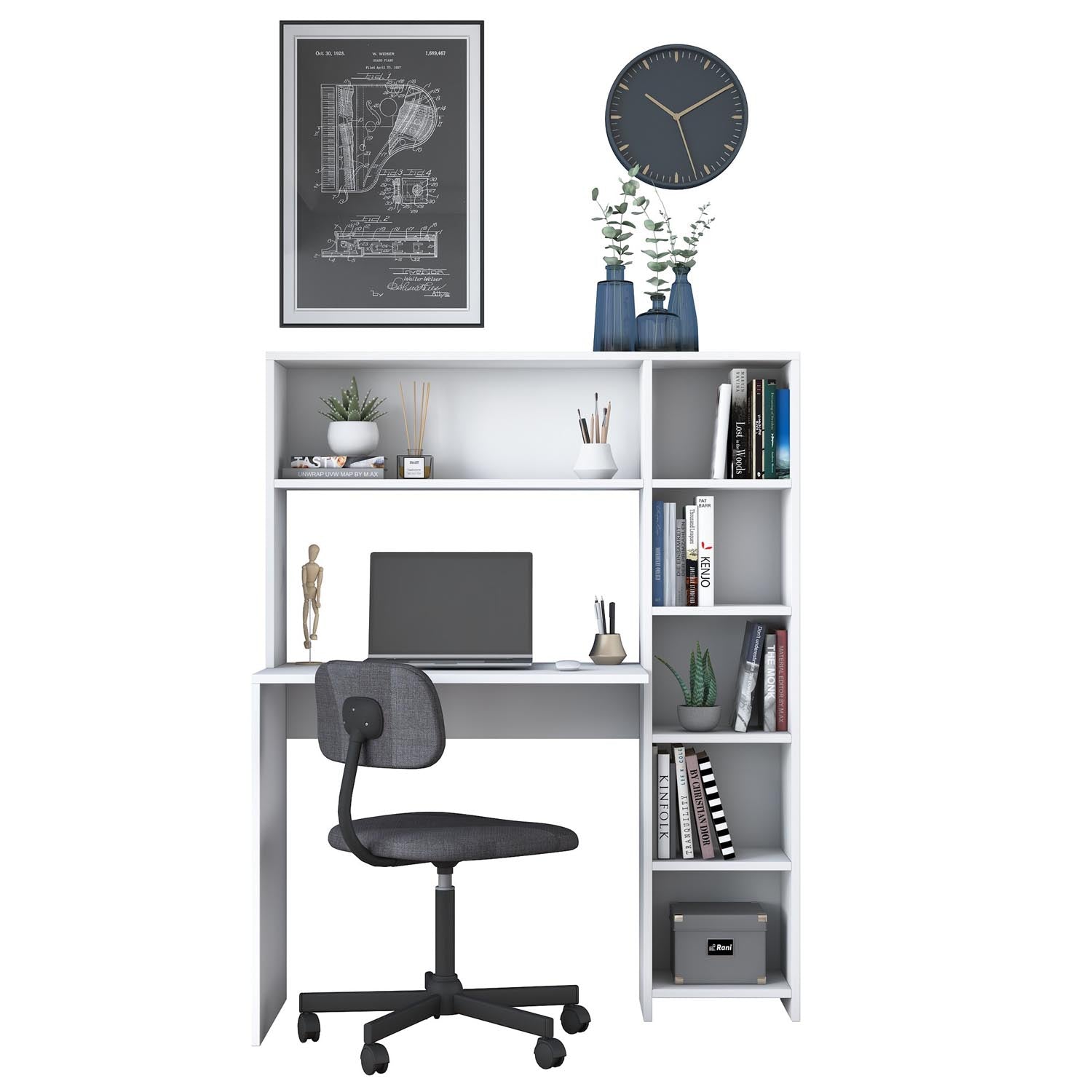HA104 - 2063 in Weiss präsentiert im Onlineshop von KAQTU Design AG. Schreibtisch ist von Hanah Home