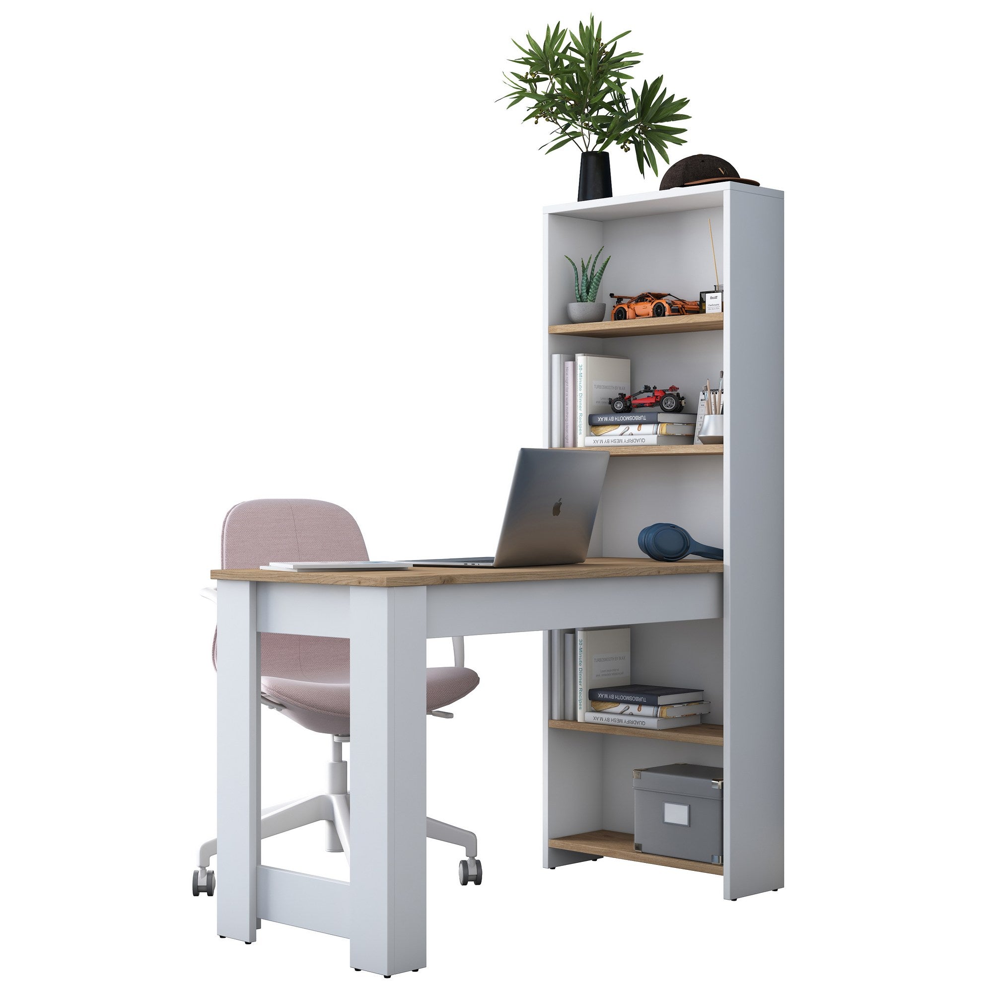 HA106 - 2493 in Weisser Walnuss präsentiert im Onlineshop von KAQTU Design AG. Schreibtisch ist von Hanah Home