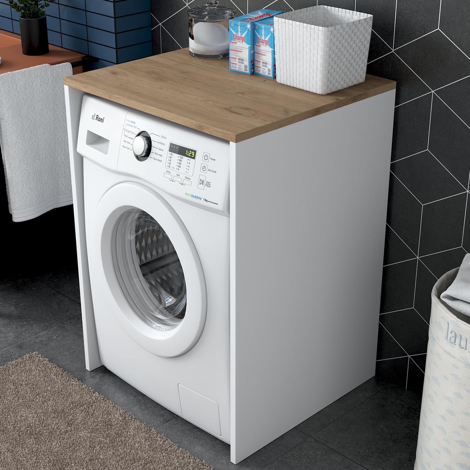 KD103 - 2341 in Walnuss Weiss präsentiert im Onlineshop von KAQTU Design AG. Standregal ist von Hanah Home