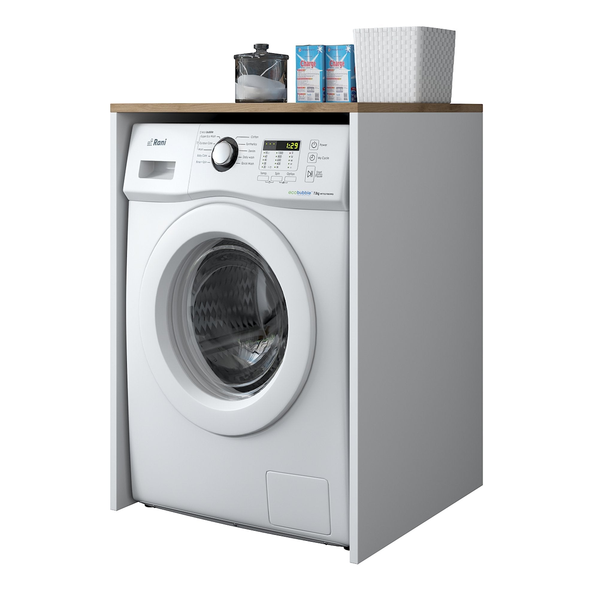 KD103 - 2341 in Walnuss Weiss präsentiert im Onlineshop von KAQTU Design AG. Standregal ist von Hanah Home