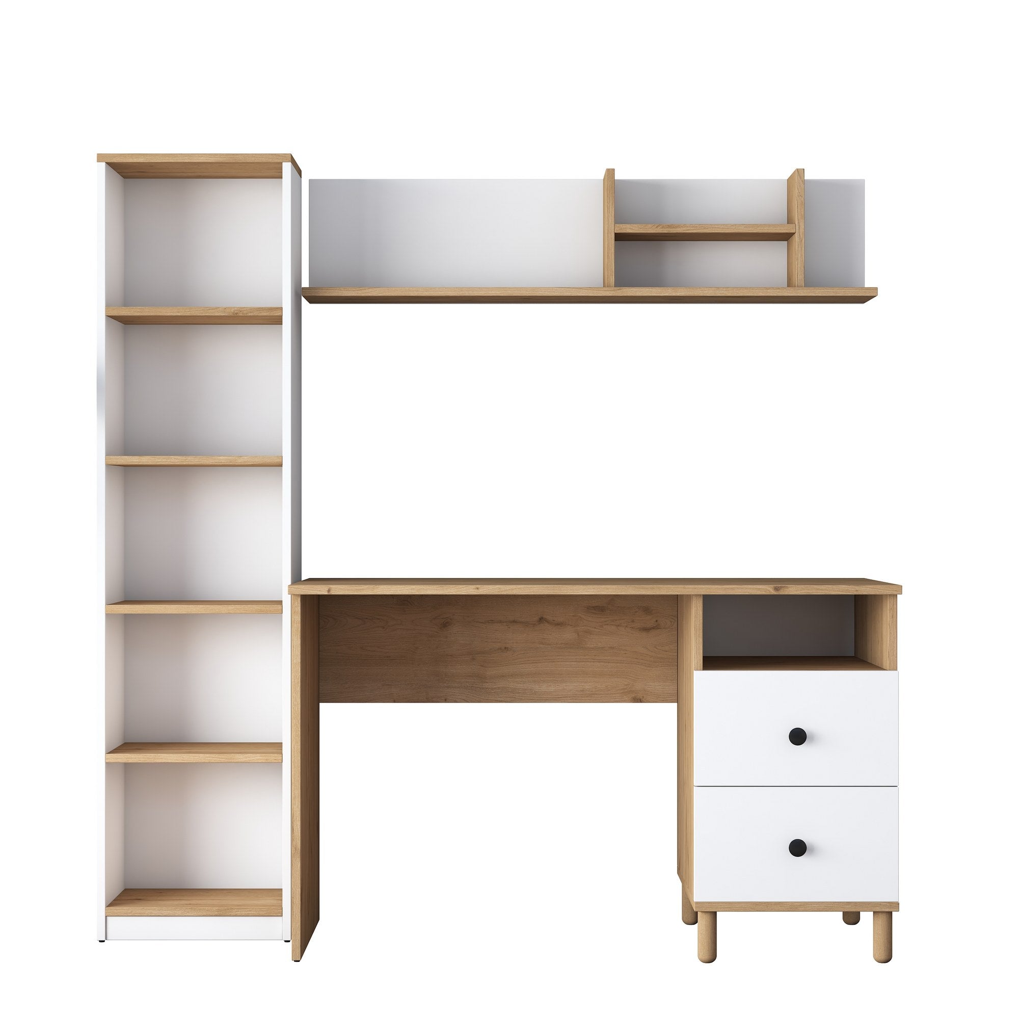 HA115 - 2642 in Walnuss Weiss präsentiert im Onlineshop von KAQTU Design AG. Schreibtisch ist von Hanah Home