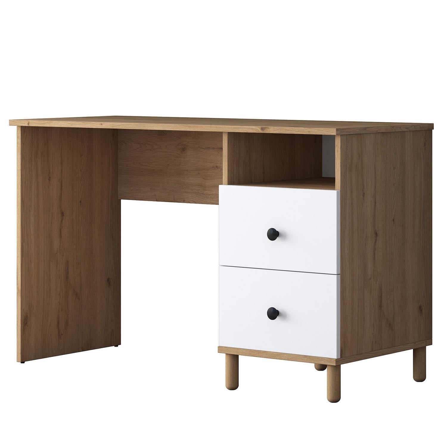 HA115 - 2642 in Walnuss Weiss präsentiert im Onlineshop von KAQTU Design AG. Schreibtisch ist von Hanah Home