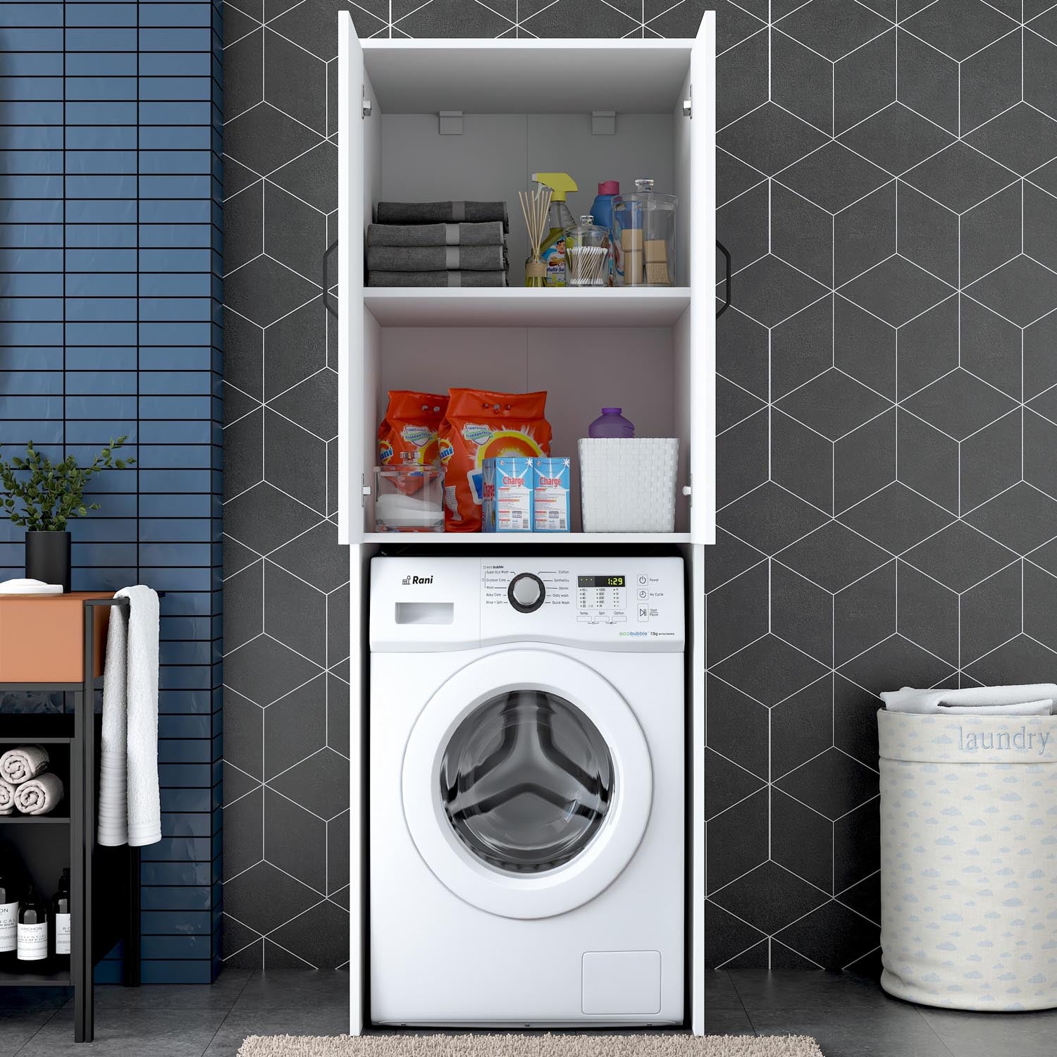 KD110 - 3192 in Weiss präsentiert im Onlineshop von KAQTU Design AG. Standregal ist von Hanah Home