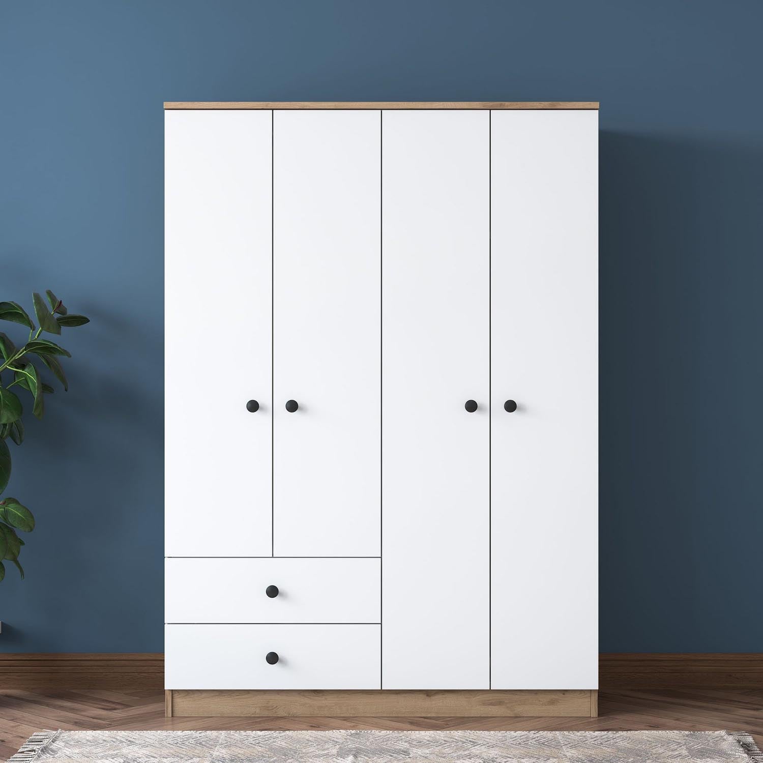 BA108 - 2067 in Walnuss Weiss präsentiert im Onlineshop von KAQTU Design AG. Garderobe ist von Hanah Home