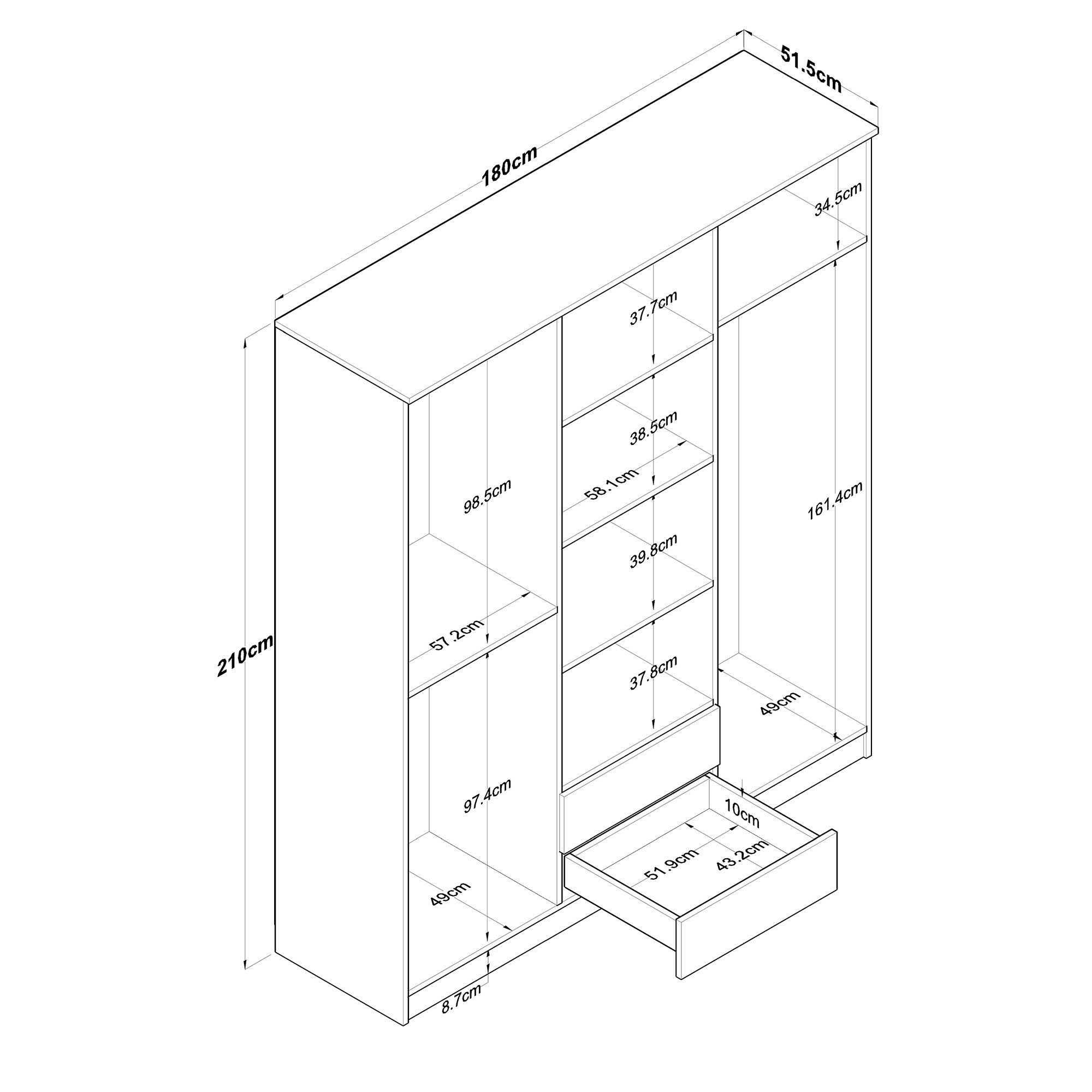 BA113 - 2337 in Walnuss Weiss präsentiert im Onlineshop von KAQTU Design AG. Garderobe ist von Hanah Home
