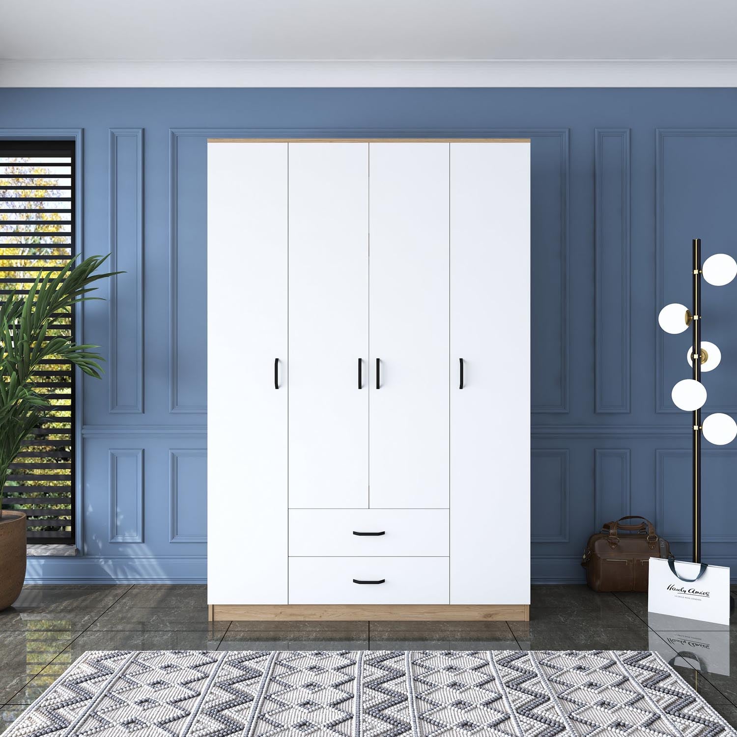 BA112 - 2331 in Walnuss Weiss präsentiert im Onlineshop von KAQTU Design AG. Garderobe ist von Hanah Home