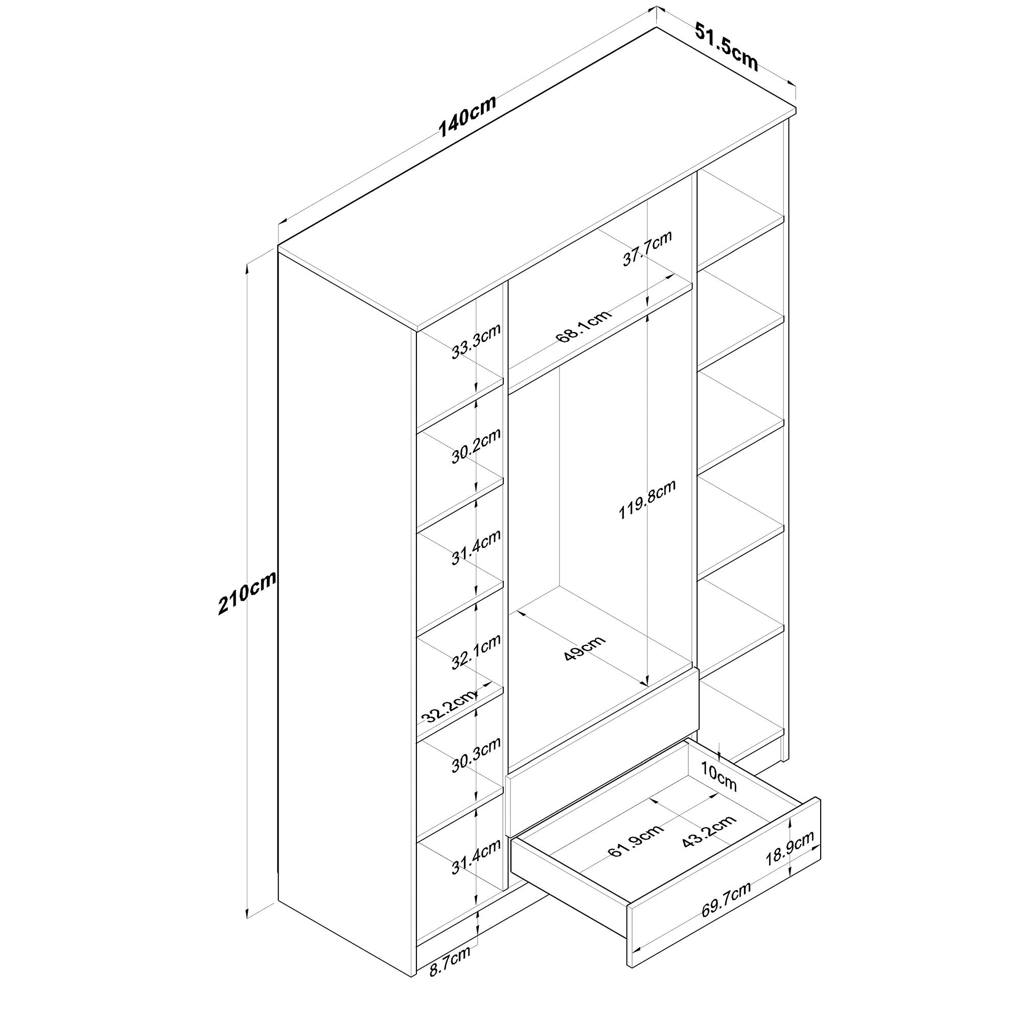 BA112 - 2331 in Walnuss Weiss präsentiert im Onlineshop von KAQTU Design AG. Garderobe ist von Hanah Home