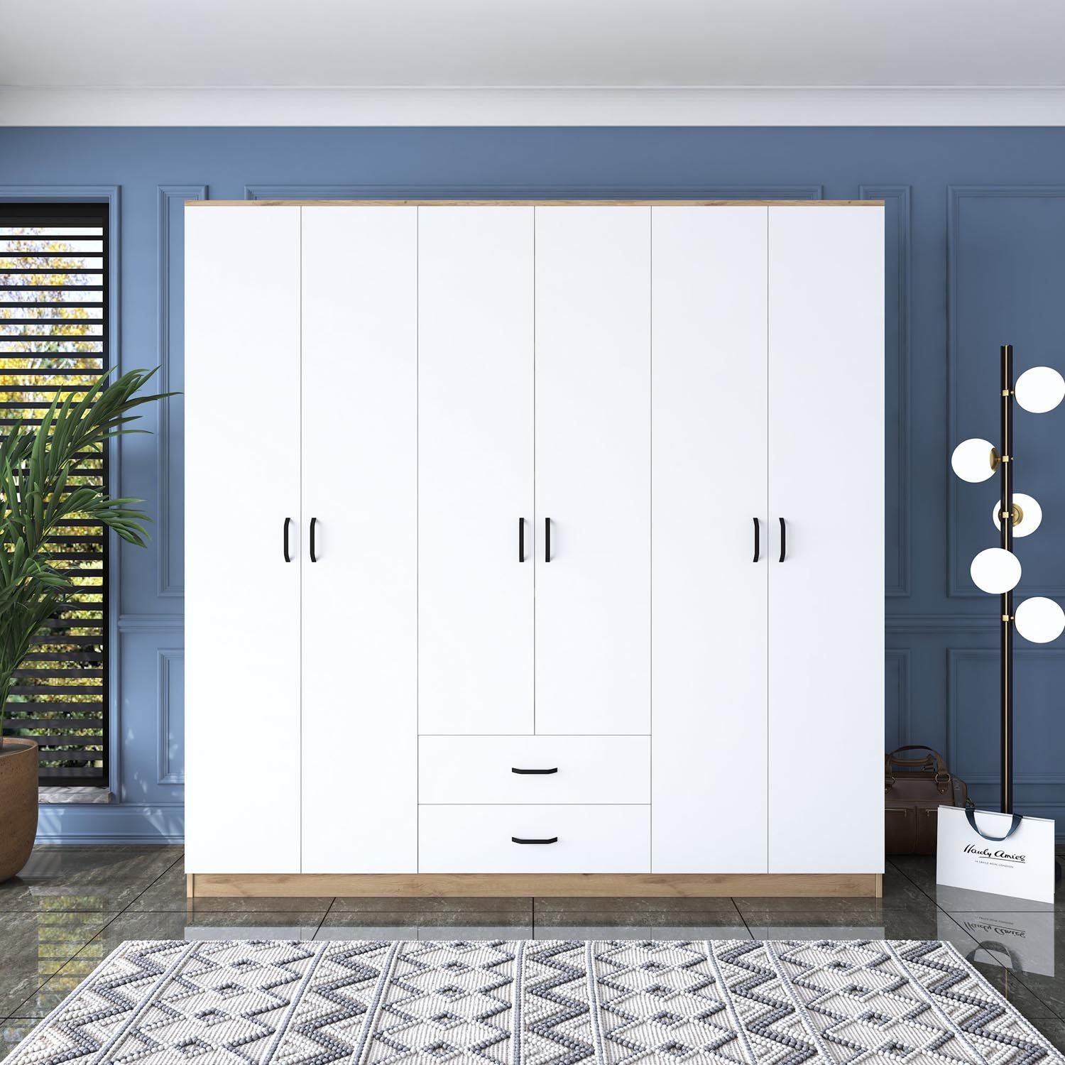 BA111 - 2324 in Walnuss Weiss präsentiert im Onlineshop von KAQTU Design AG. Garderobe ist von Hanah Home