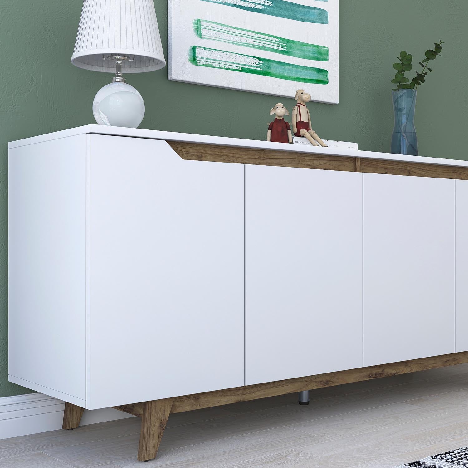 GD102 - 1874 in Weisser Walnuss präsentiert im Onlineshop von KAQTU Design AG. High-Sideboard ist von Hanah Home