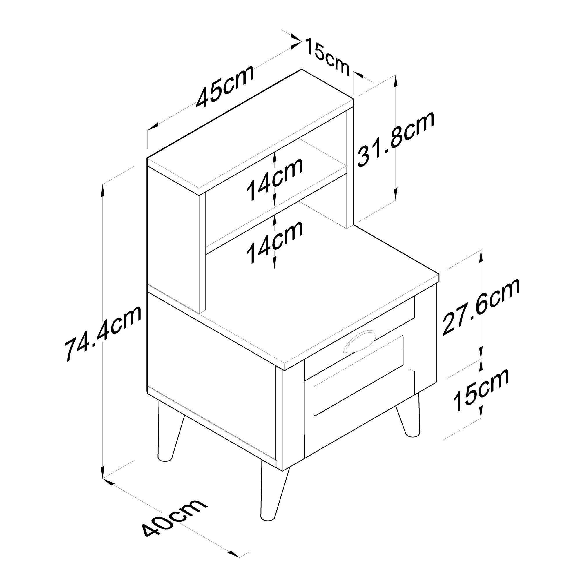 BD105 - 2785 in Weiss präsentiert im Onlineshop von KAQTU Design AG. Nachttisch ist von Hanah Home