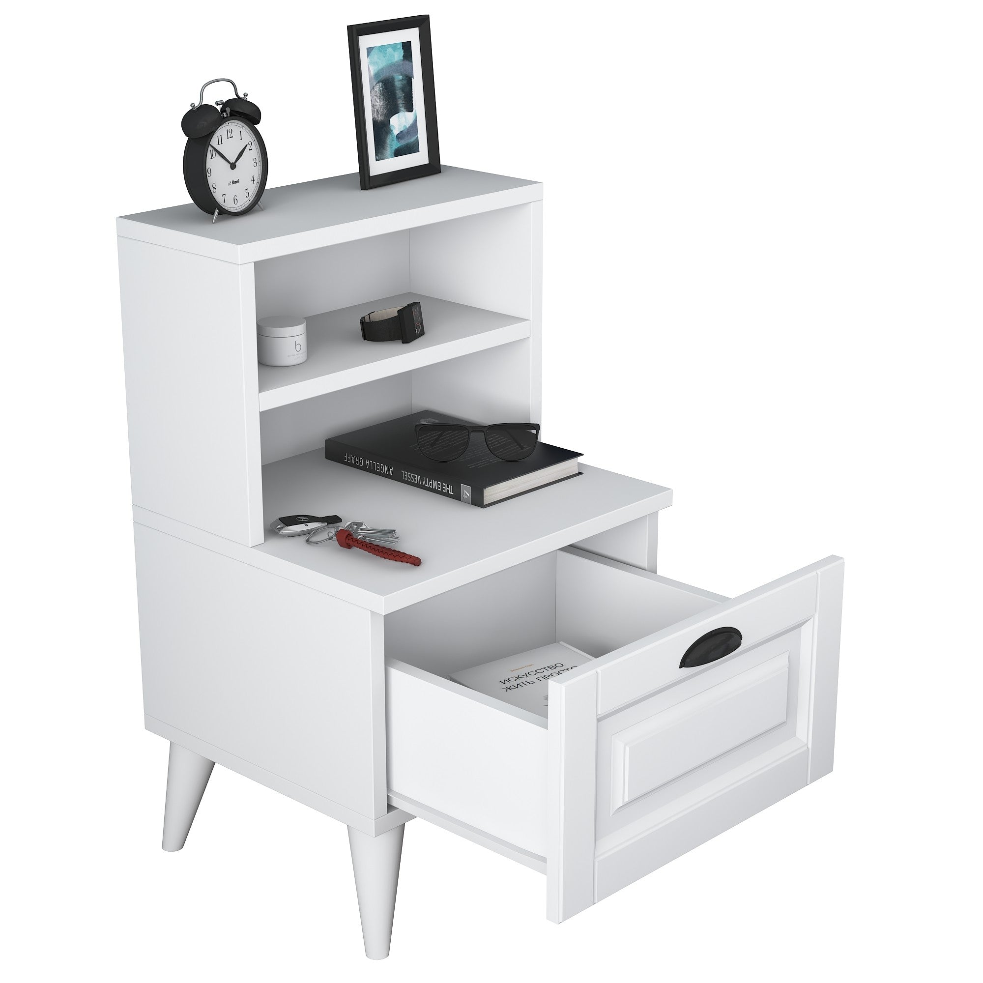 BD105 - 2785 in Weiss präsentiert im Onlineshop von KAQTU Design AG. Nachttisch ist von Hanah Home