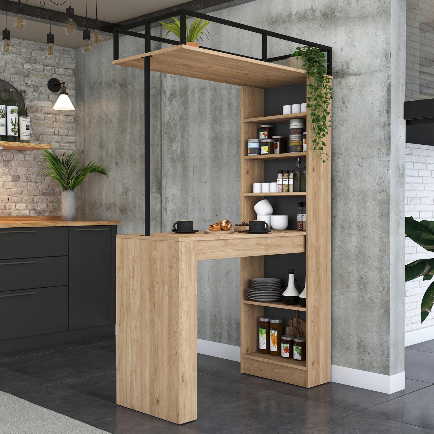 JA117 - 3173 in Walnuss Schwarz präsentiert im Onlineshop von KAQTU Design AG. Esstisch ist von Hanah Home