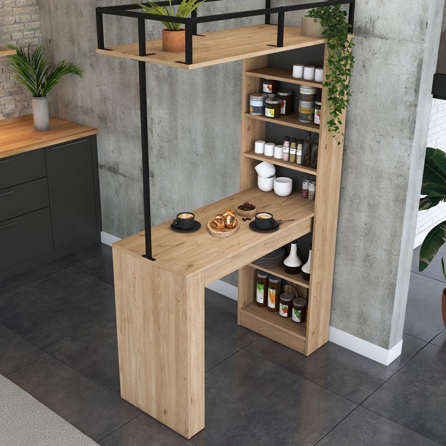 JA117 - 3173 in Walnuss Schwarz präsentiert im Onlineshop von KAQTU Design AG. Esstisch ist von Hanah Home