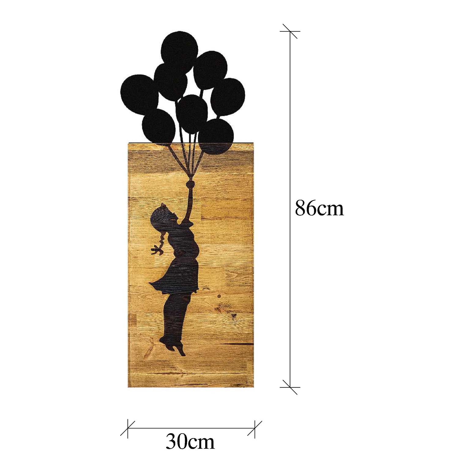 Chıld And Balloons in Schwarz präsentiert im Onlineshop von KAQTU Design AG. Wanddeko ist von Wallity