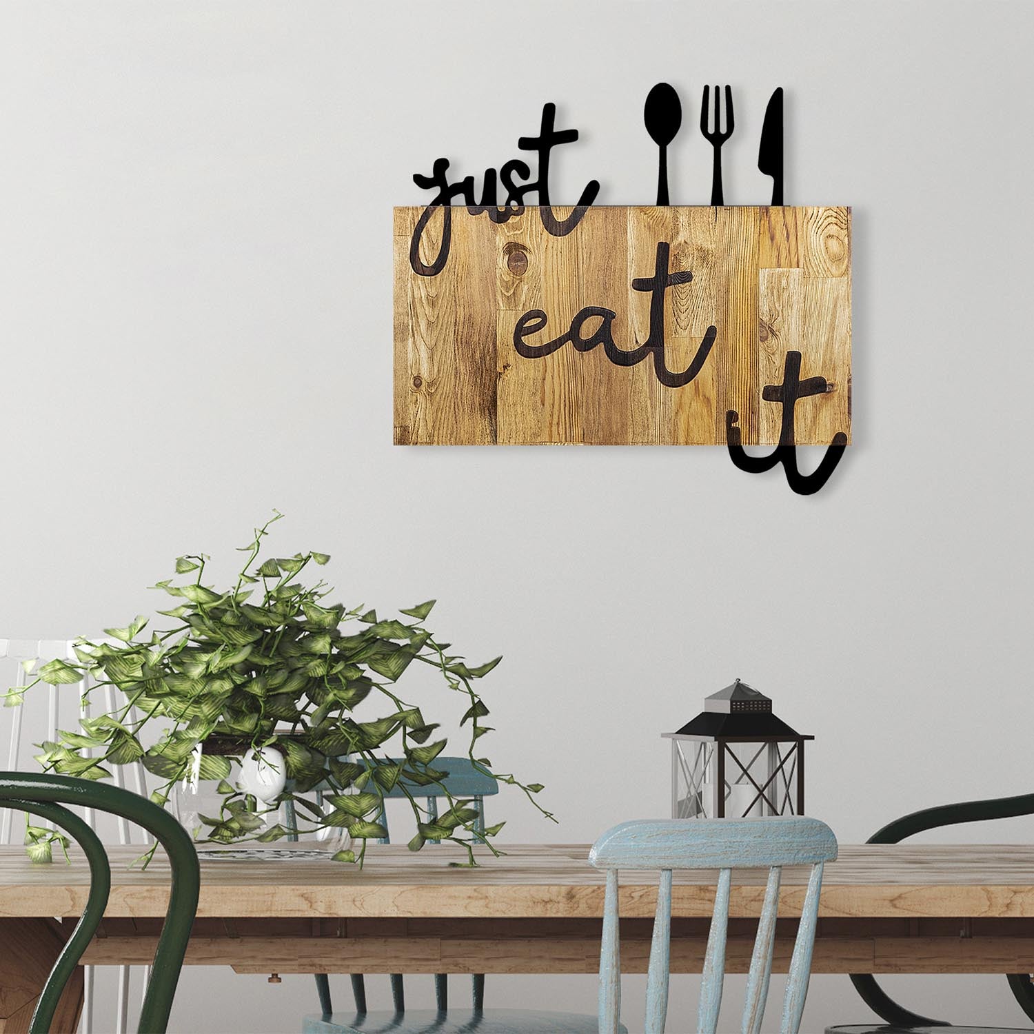 Just Eat It in Walnuss Schwarz präsentiert im Onlineshop von KAQTU Design AG. Wanddeko ist von Wallity