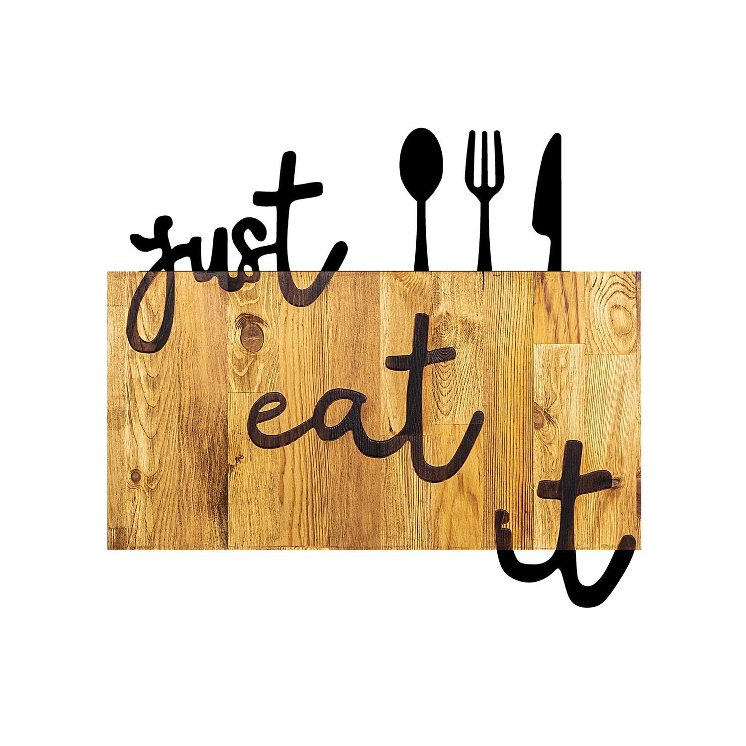 Just Eat It in Walnuss Schwarz präsentiert im Onlineshop von KAQTU Design AG. Wanddeko ist von Wallity