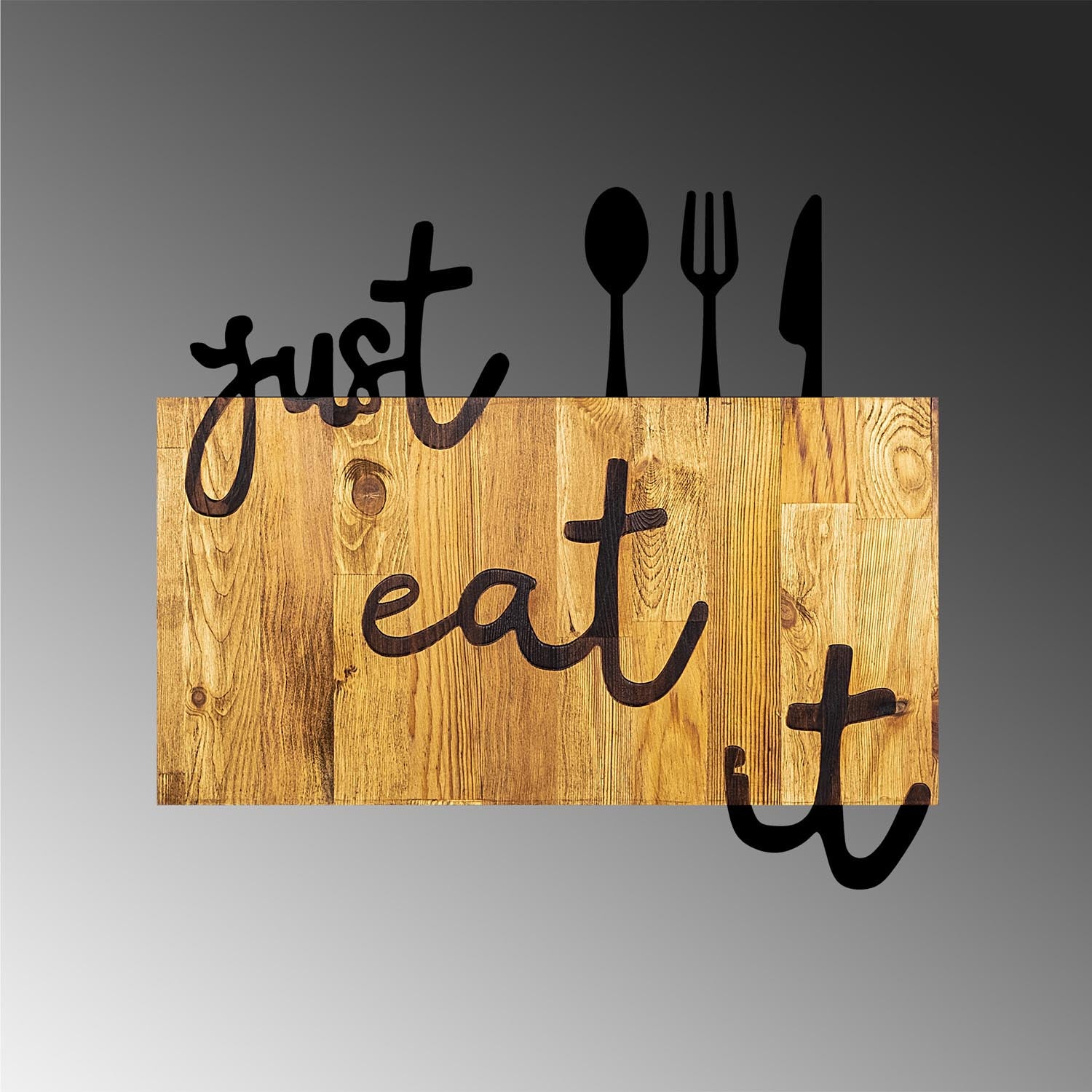 Just Eat It in Walnuss Schwarz präsentiert im Onlineshop von KAQTU Design AG. Wanddeko ist von Wallity