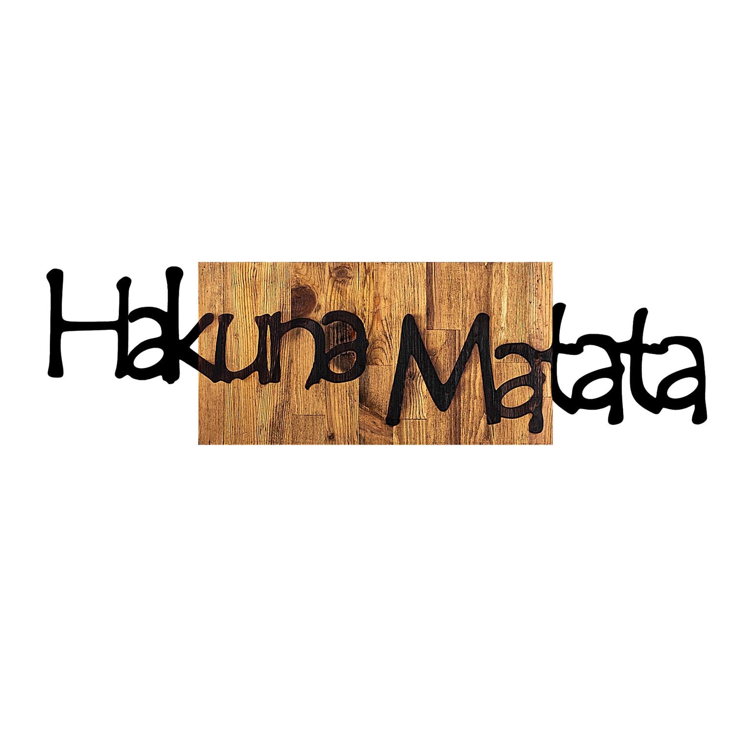 Hakuna Matata 4 in Schwarz
 Hellwalnuss präsentiert im Onlineshop von KAQTU Design AG. Wanddeko ist von Wallity