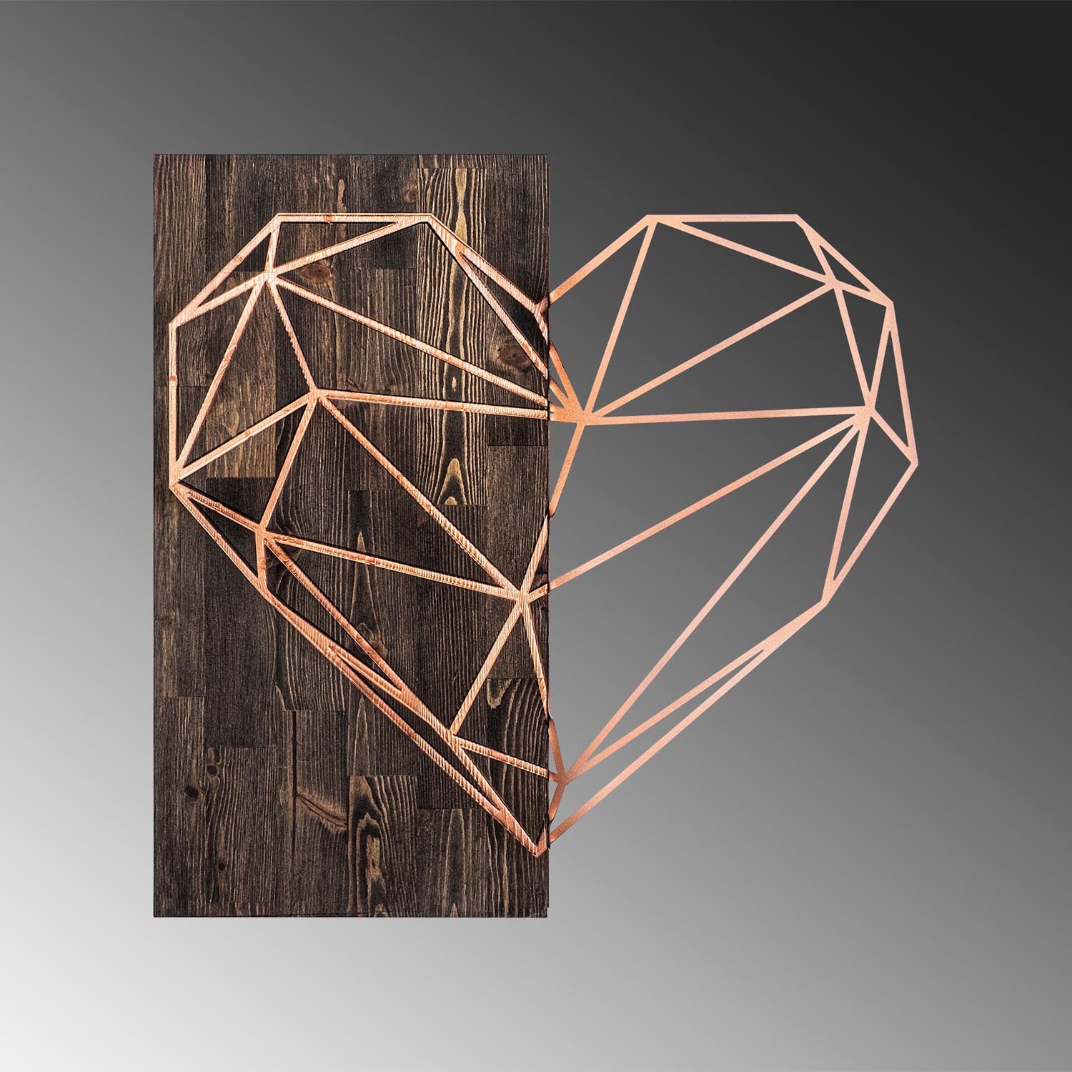 Heart - Copper in Walnuss
 Kupfer präsentiert im Onlineshop von KAQTU Design AG. Wanddeko ist von Wallity