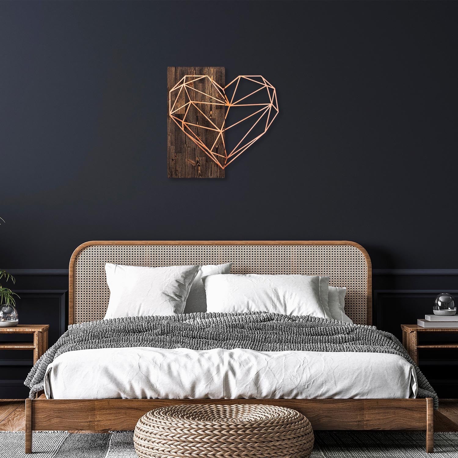 Heart - Copper in Walnuss
 Kupfer präsentiert im Onlineshop von KAQTU Design AG. Wanddeko ist von Wallity