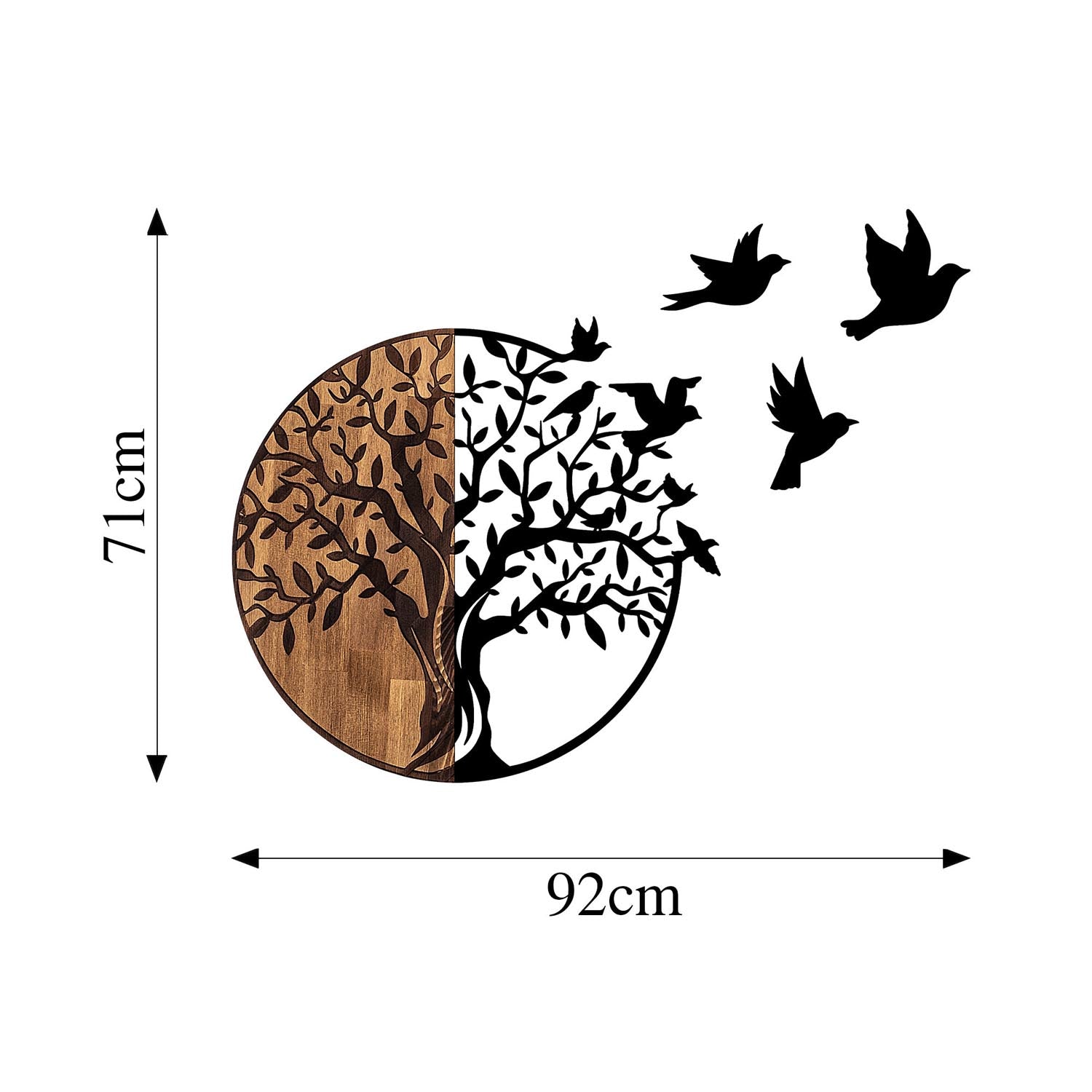 Tree And Birds - 322 in Schwarznuss präsentiert im Onlineshop von KAQTU Design AG. Wanddeko ist von Wallity