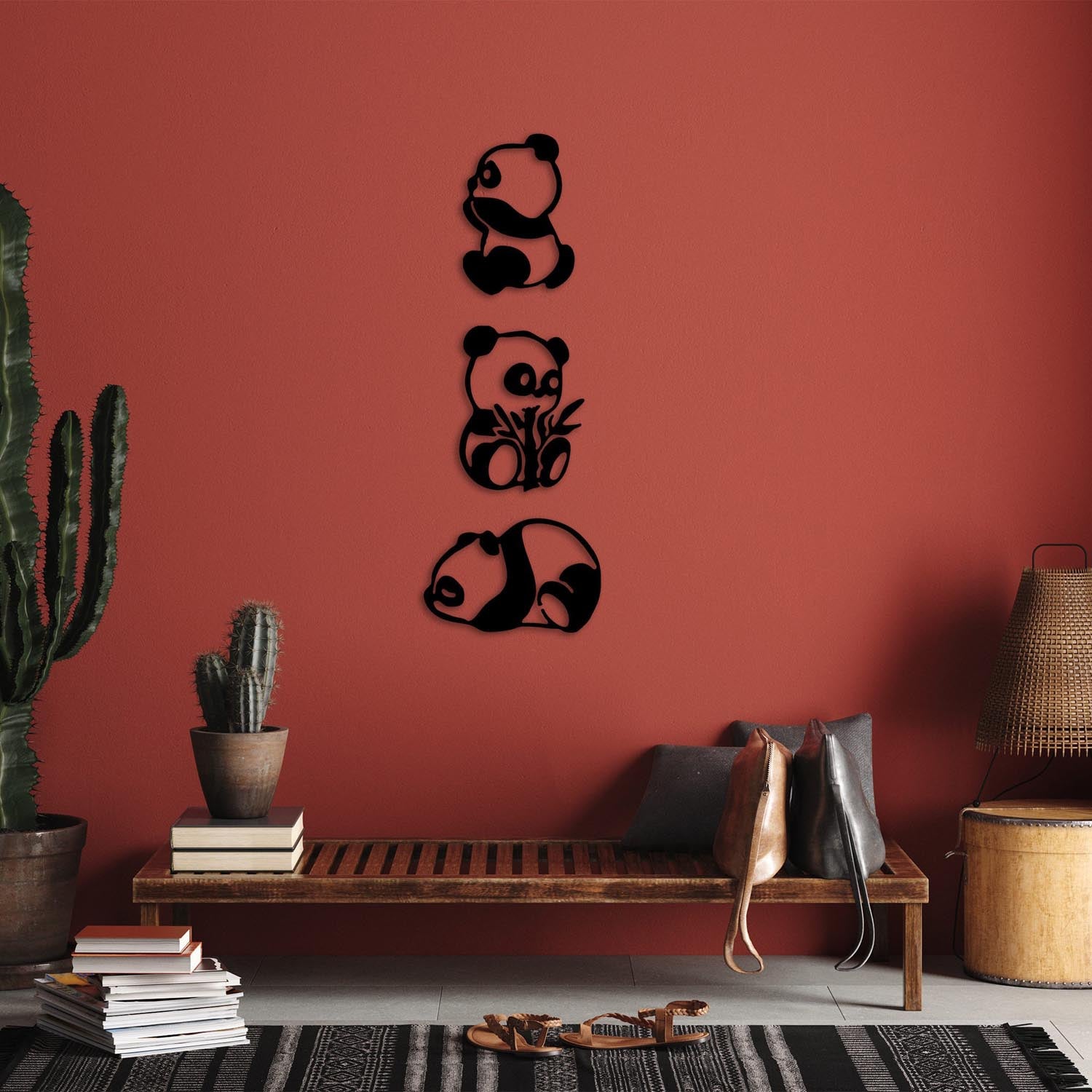 Pandas - 298 in Schwarz präsentiert im Onlineshop von KAQTU Design AG. Wanddeko ist von Wallity
