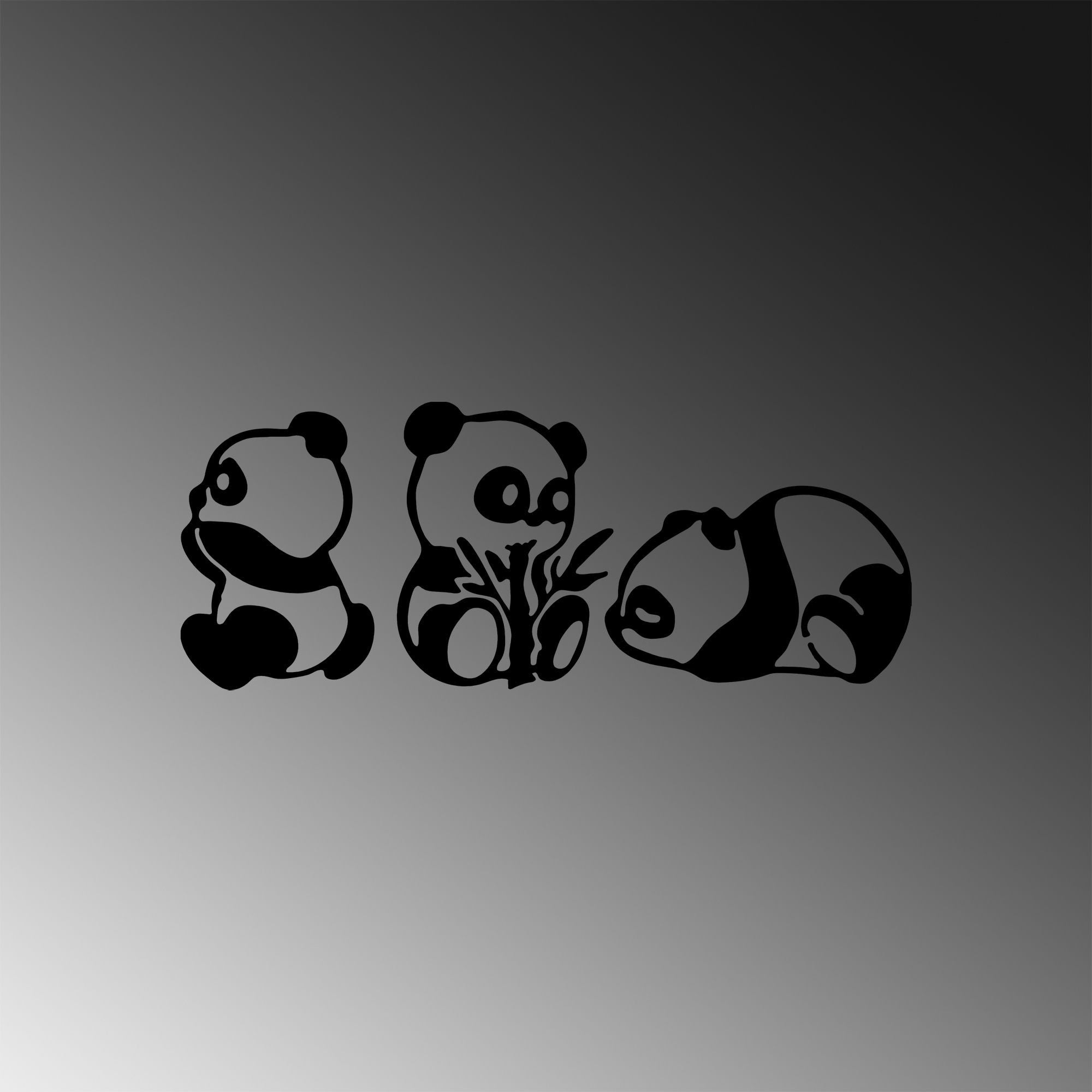 Pandas - 298 in Schwarz präsentiert im Onlineshop von KAQTU Design AG. Wanddeko ist von Wallity