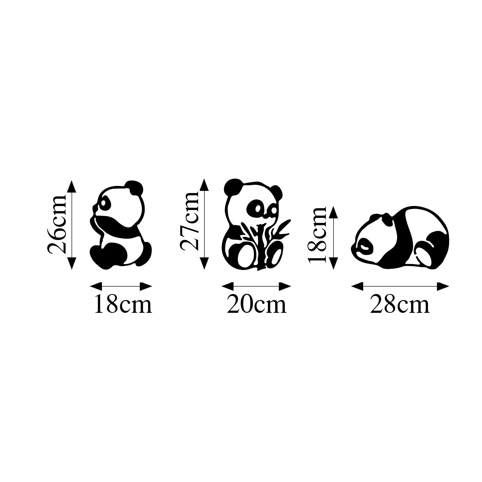 Pandas - 298 in Schwarz präsentiert im Onlineshop von KAQTU Design AG. Wanddeko ist von Wallity