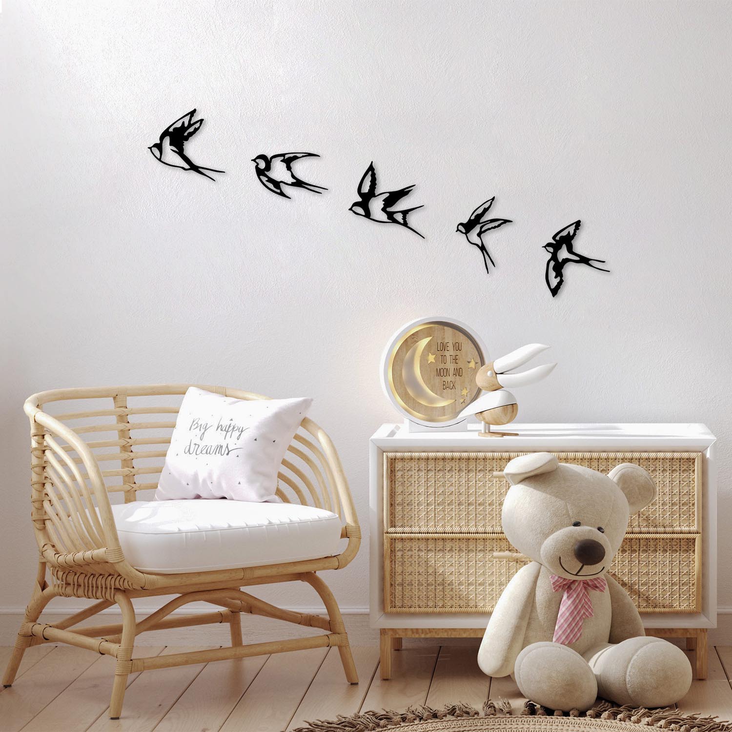 Swallows - 303 in Schwarz präsentiert im Onlineshop von KAQTU Design AG. Wanddeko ist von Wallity