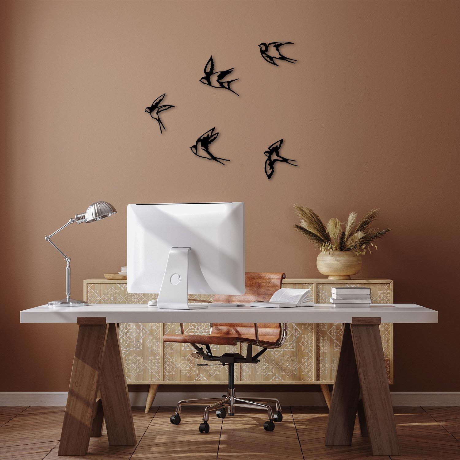 Swallows - 303 in Schwarz präsentiert im Onlineshop von KAQTU Design AG. Wanddeko ist von Wallity