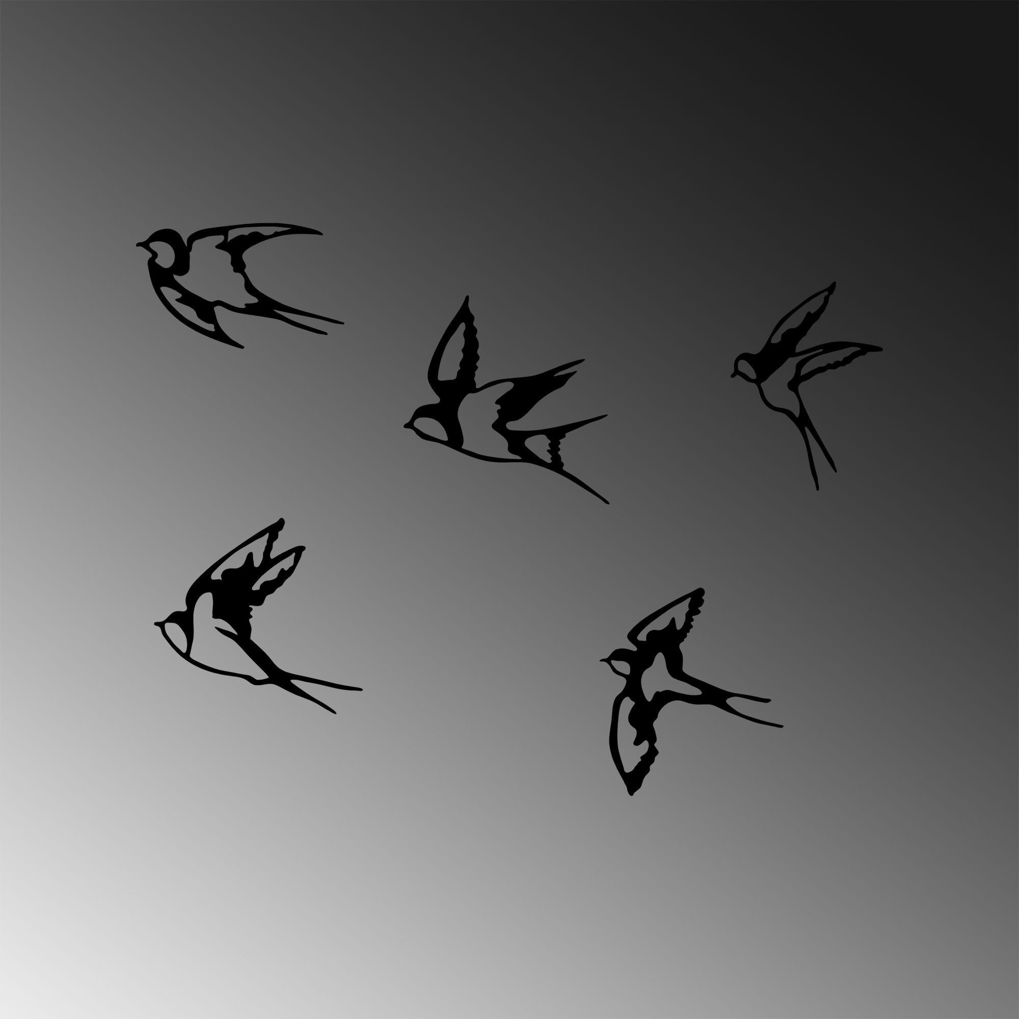 Swallows - 303 in Schwarz präsentiert im Onlineshop von KAQTU Design AG. Wanddeko ist von Wallity
