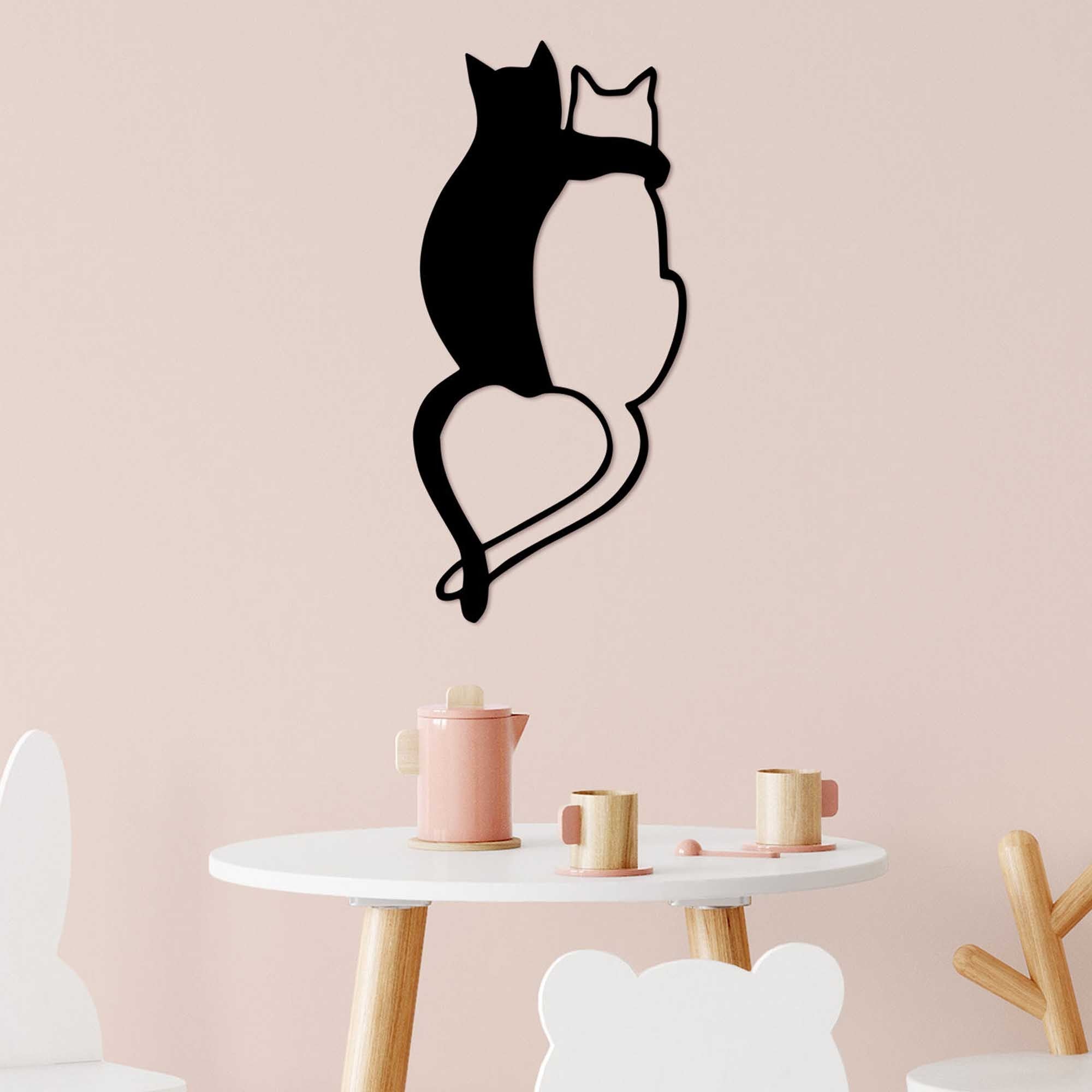 Love Cats - 478 in Schwarz präsentiert im Onlineshop von KAQTU Design AG. Wanddeko ist von Wallity