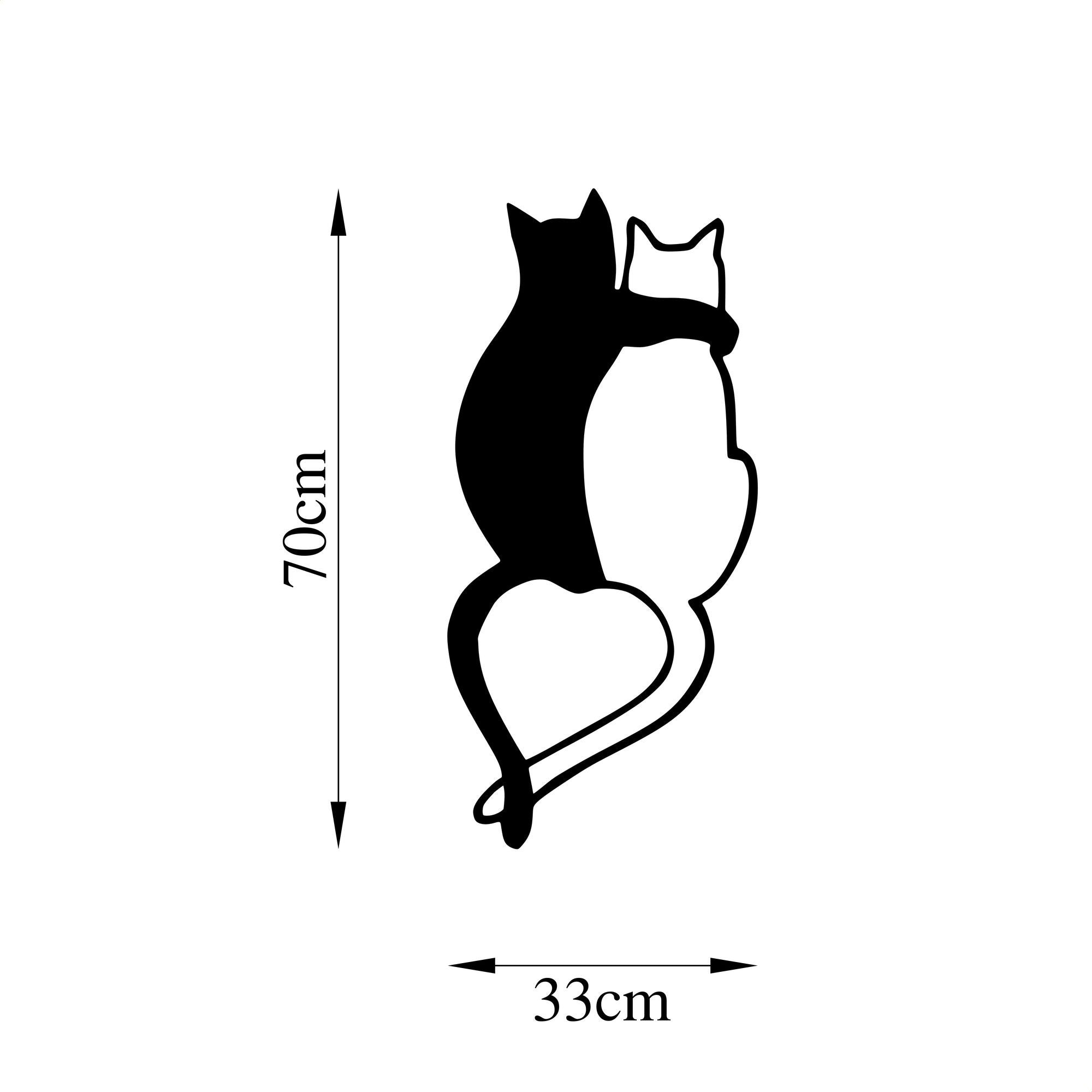 Love Cats - 478 in Schwarz präsentiert im Onlineshop von KAQTU Design AG. Wanddeko ist von Wallity