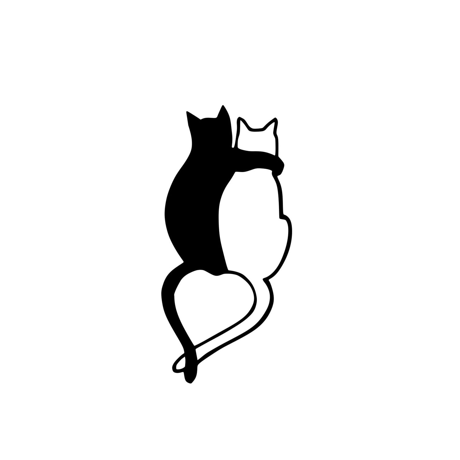 Love Cats - 478 in Schwarz präsentiert im Onlineshop von KAQTU Design AG. Wanddeko ist von Wallity