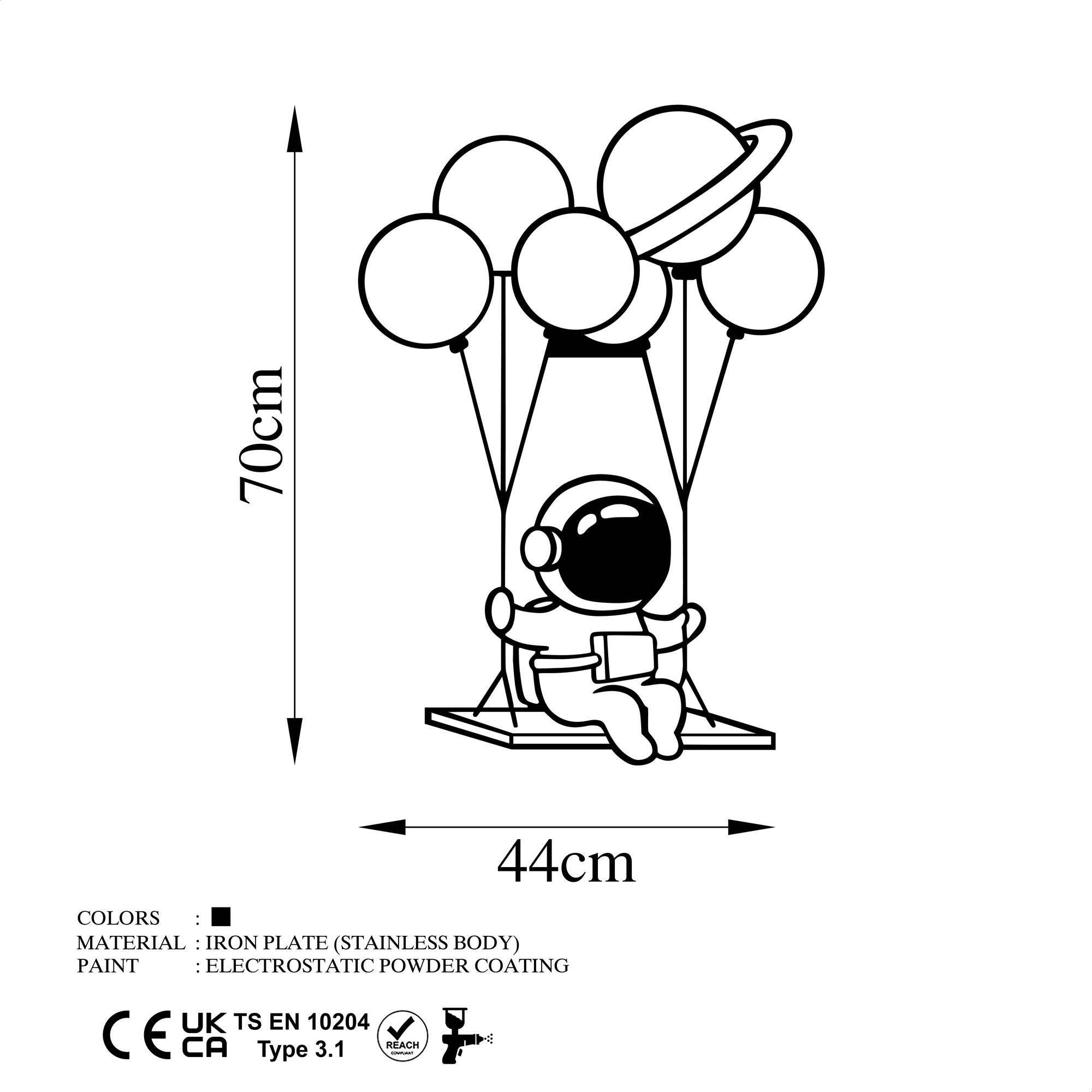 Astronaut 1 in Schwarz präsentiert im Onlineshop von KAQTU Design AG. Wanddeko ist von Wallity