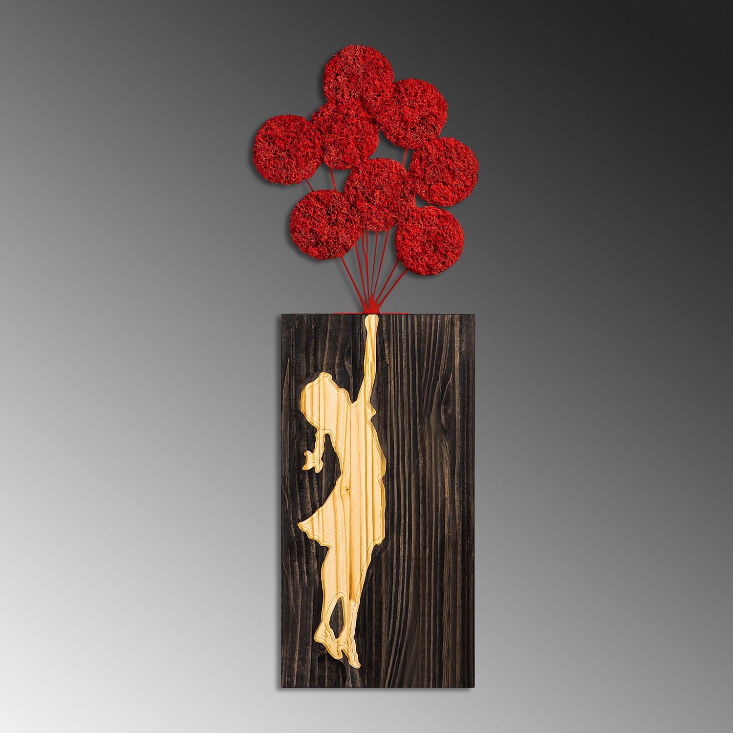 Banksy - 17-1 in Walnuss
 Braun
 Rot präsentiert im Onlineshop von KAQTU Design AG. Wanddeko ist von Wallity