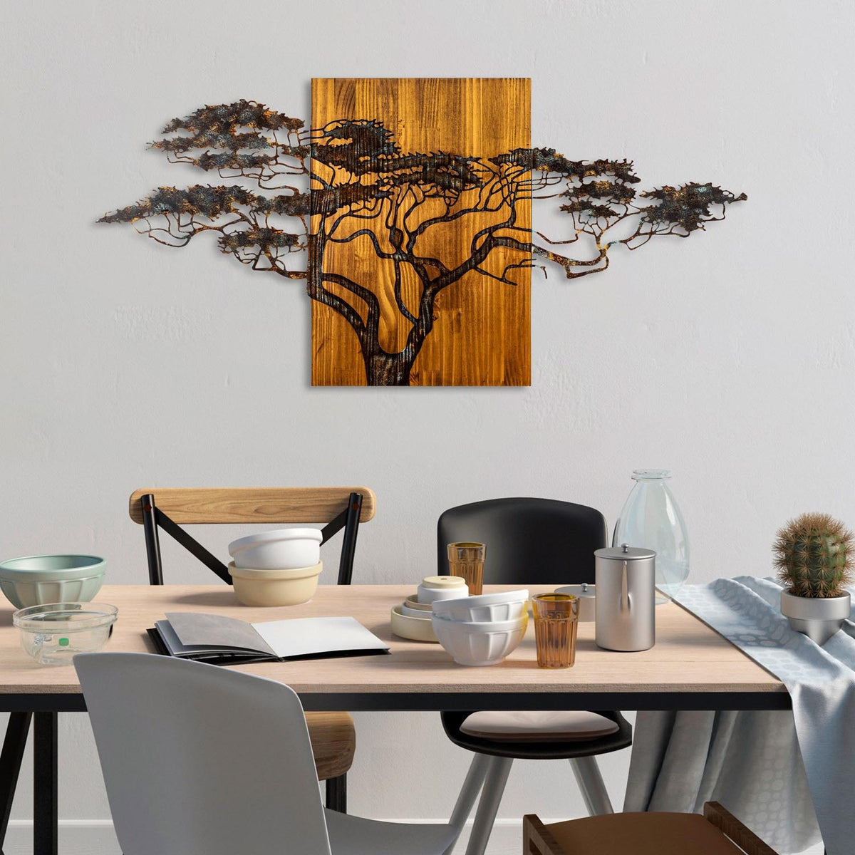 Acacia Tree Wanddeko - Mehrfarbig in Mehrfarbig präsentiert im Onlineshop von KAQTU Design AG. Wanddeko ist von Wallity