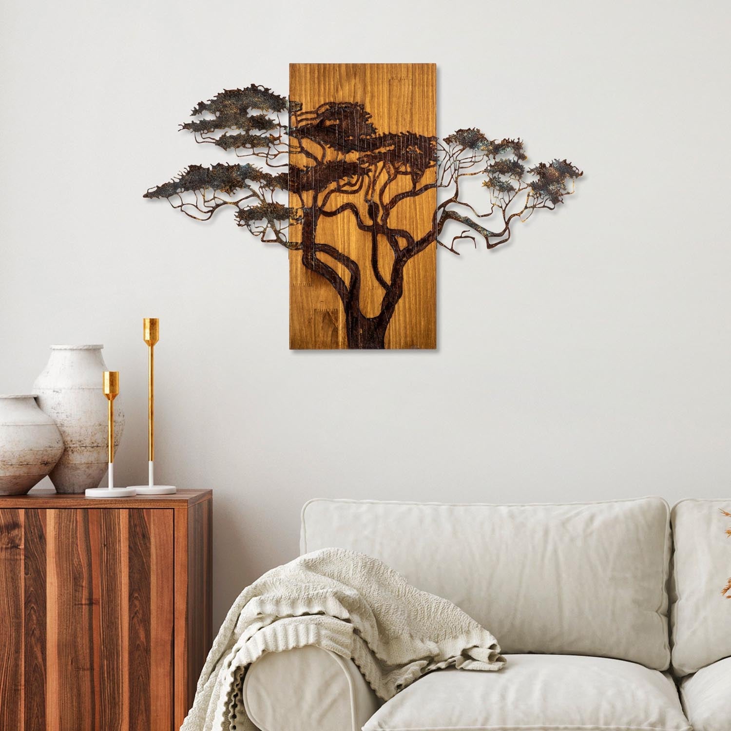 Acacia Tree - 387-A in Mehrfarbig präsentiert im Onlineshop von KAQTU Design AG. Wanddeko ist von Wallity