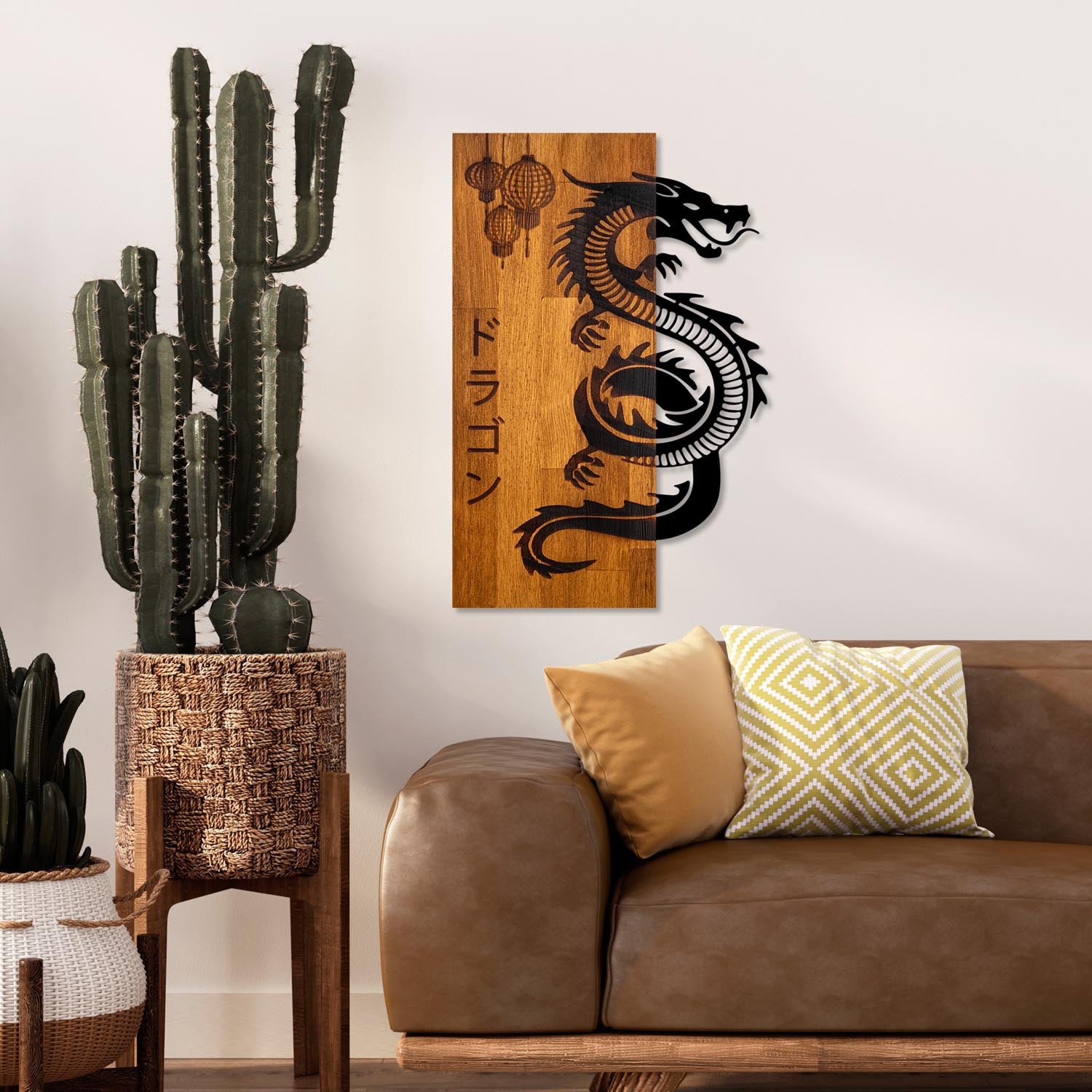 Dragon in Walnuss Schwarz präsentiert im Onlineshop von KAQTU Design AG. Wanddeko ist von Wallity
