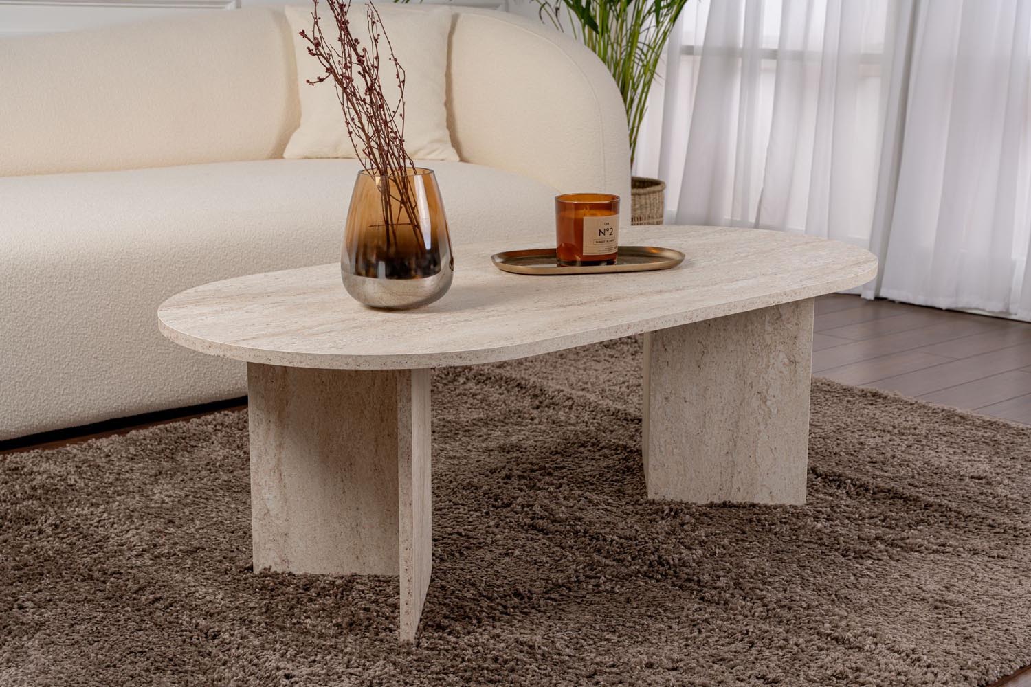 Sable - Travertine in Travertin präsentiert im Onlineshop von KAQTU Design AG. Beistelltisch ist von Nordure