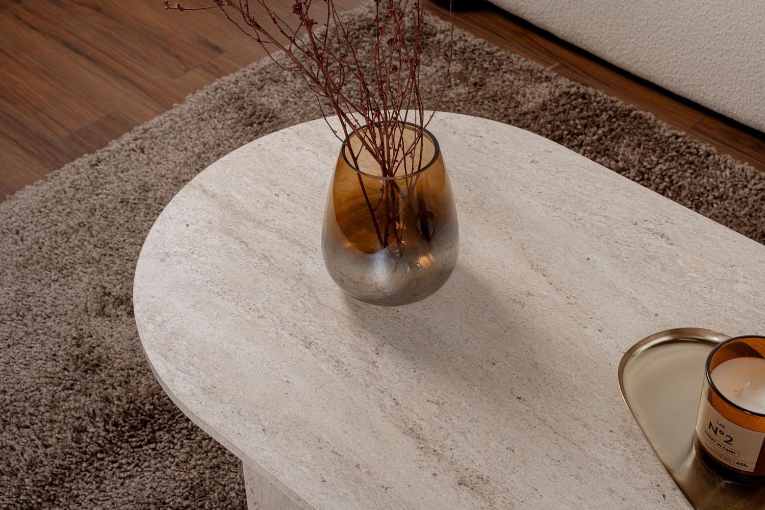 Sable - Travertine in Travertin präsentiert im Onlineshop von KAQTU Design AG. Beistelltisch ist von Nordure