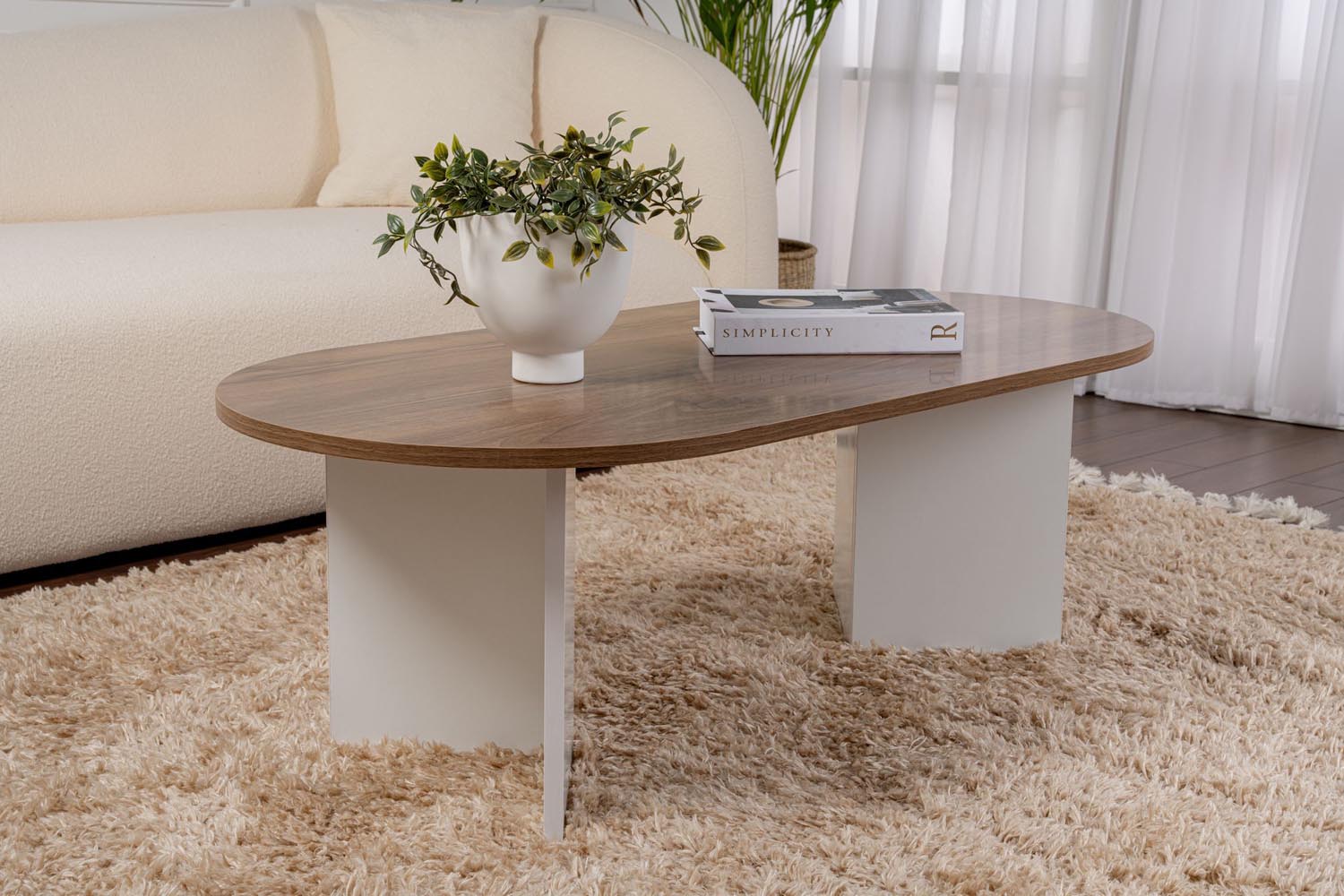 Sable - Walnut, White in Walnuss Weiss präsentiert im Onlineshop von KAQTU Design AG. Beistelltisch ist von Nordure