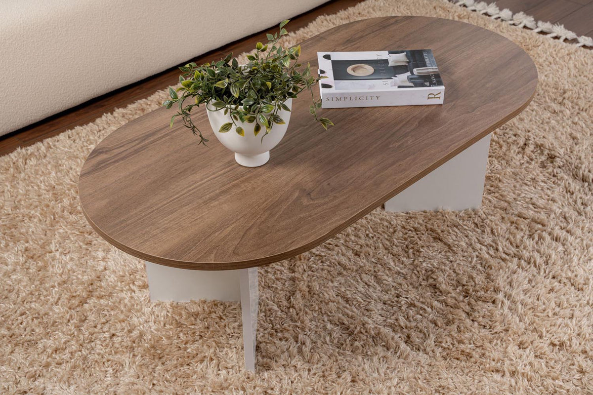 Sable Sofatisch - Walnuss Weiss in Walnuss Weiss präsentiert im Onlineshop von KAQTU Design AG. Couchtisch ist von Nordure