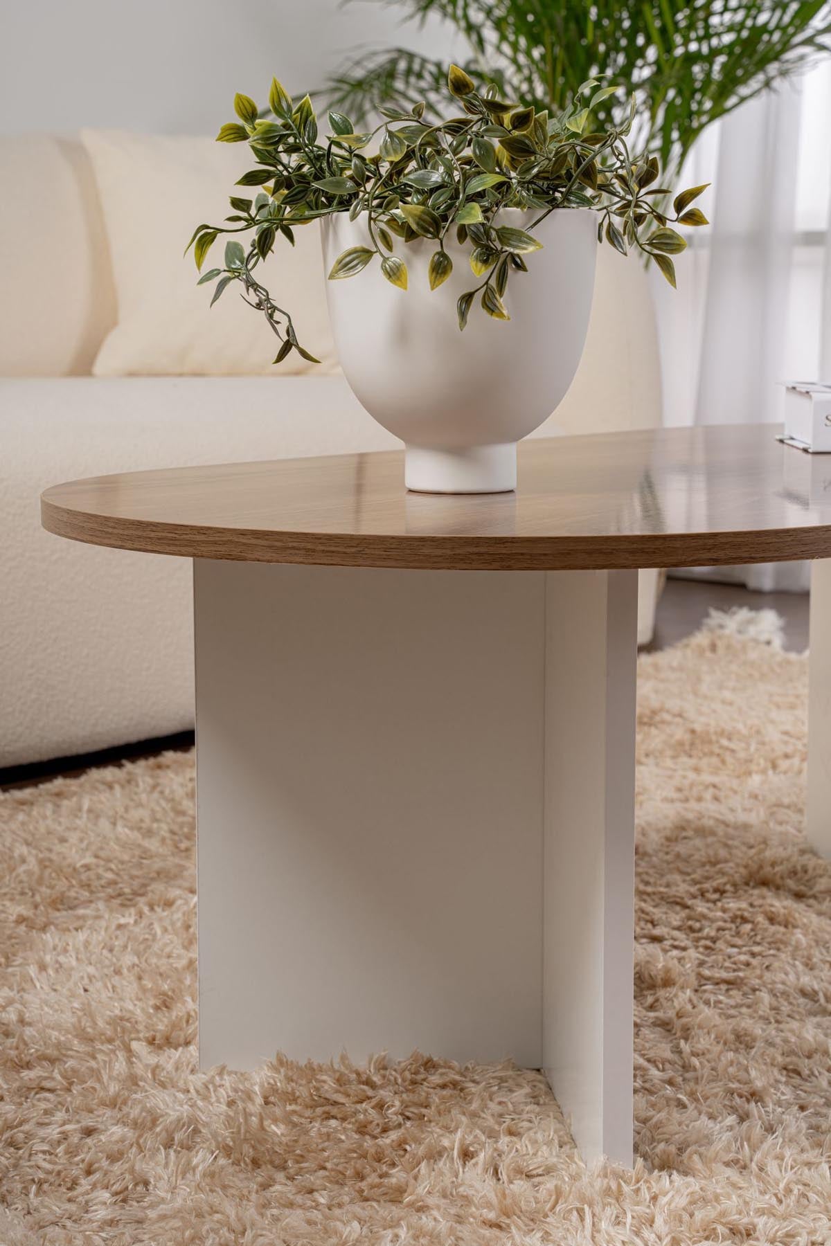 Sable - Walnut, White in Walnuss Weiss präsentiert im Onlineshop von KAQTU Design AG. Beistelltisch ist von Nordure