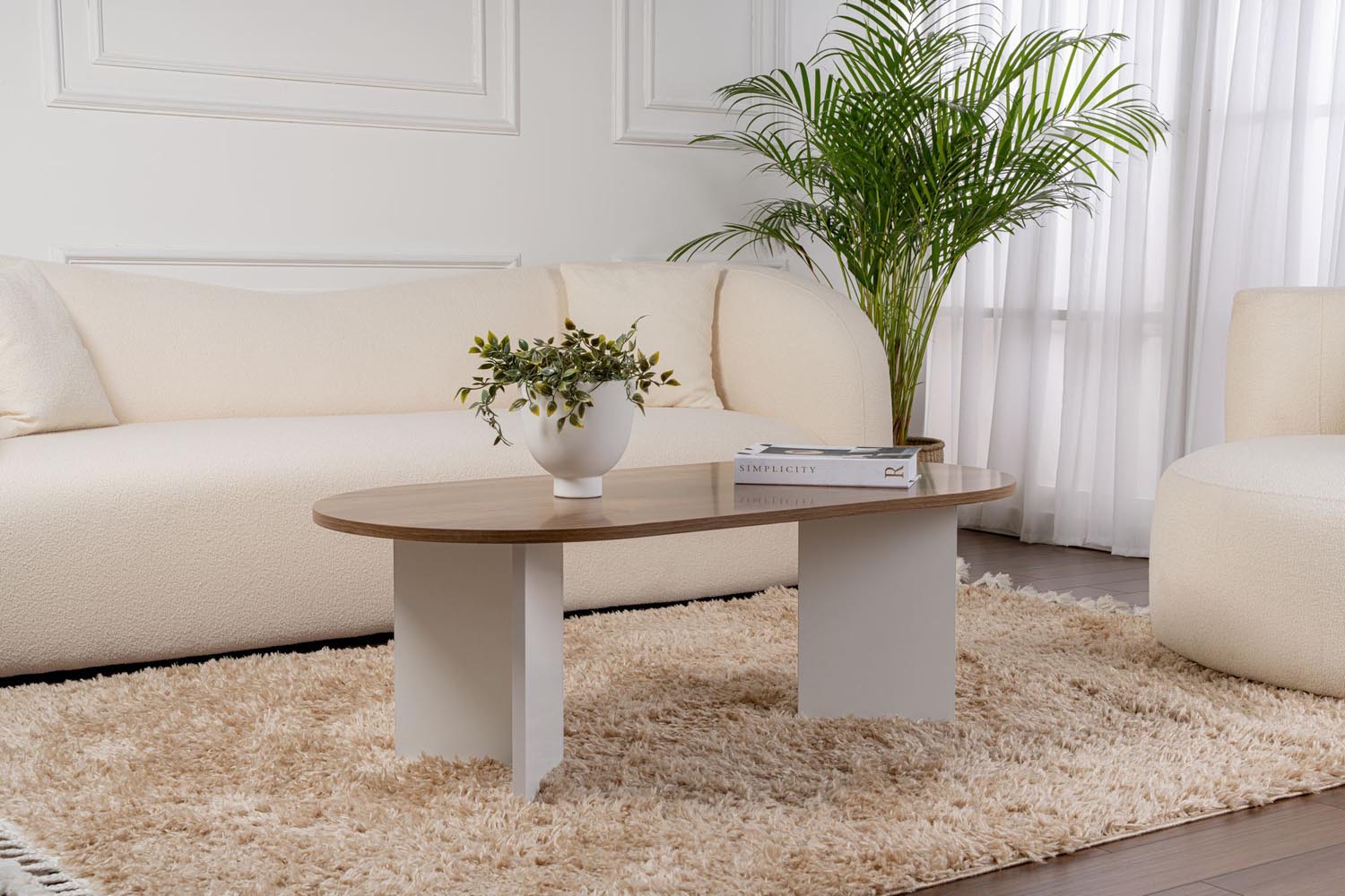 Sable - Walnut, White in Walnuss Weiss präsentiert im Onlineshop von KAQTU Design AG. Beistelltisch ist von Nordure